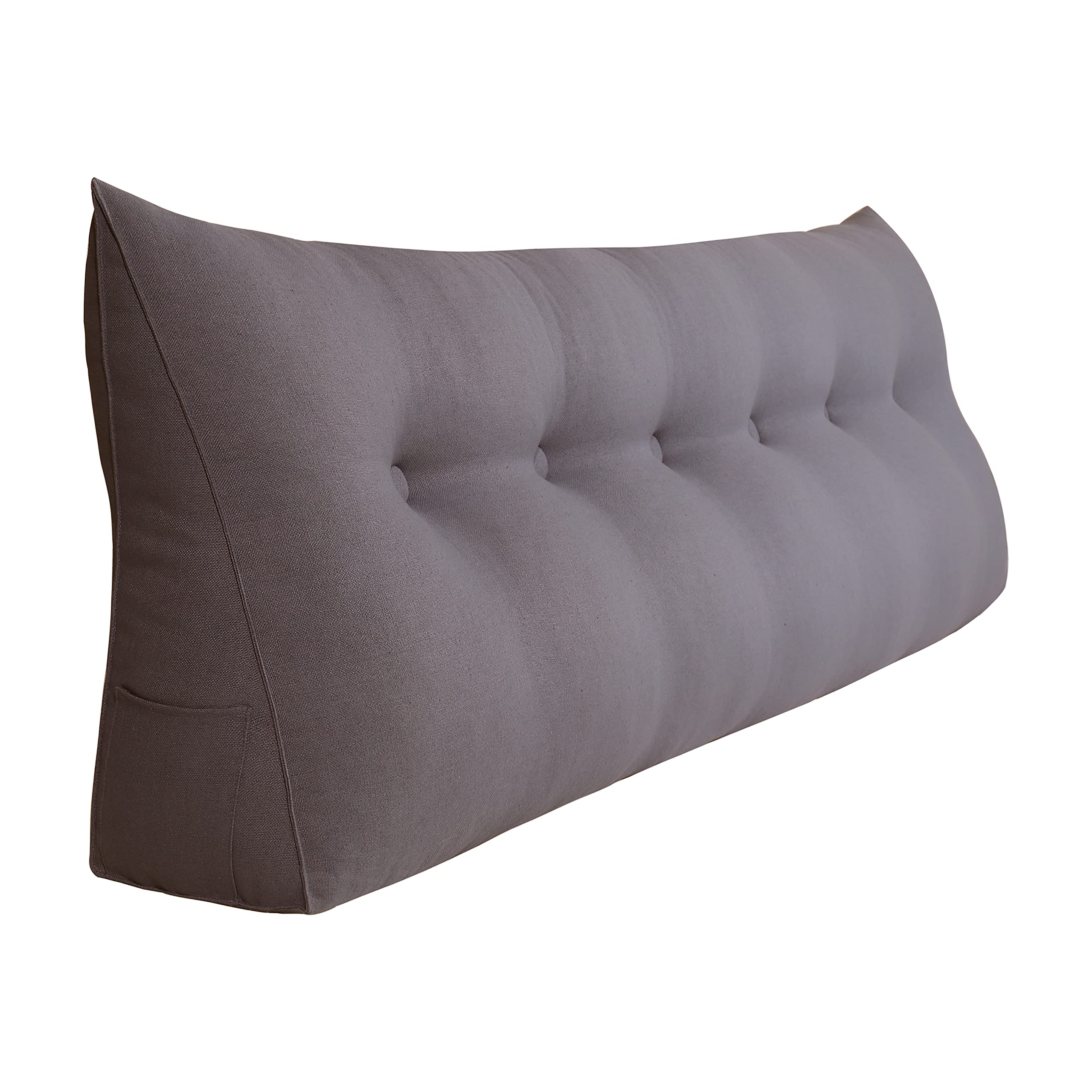 Triangular Headboard Wedge Pillow - 71 Inch Upholstered Linen Bed Rest Cushion for Daybeds, Reading & Lumbar Support | Gap Filler & Back Support Pillow for Living Room, Bedroom & Office Use