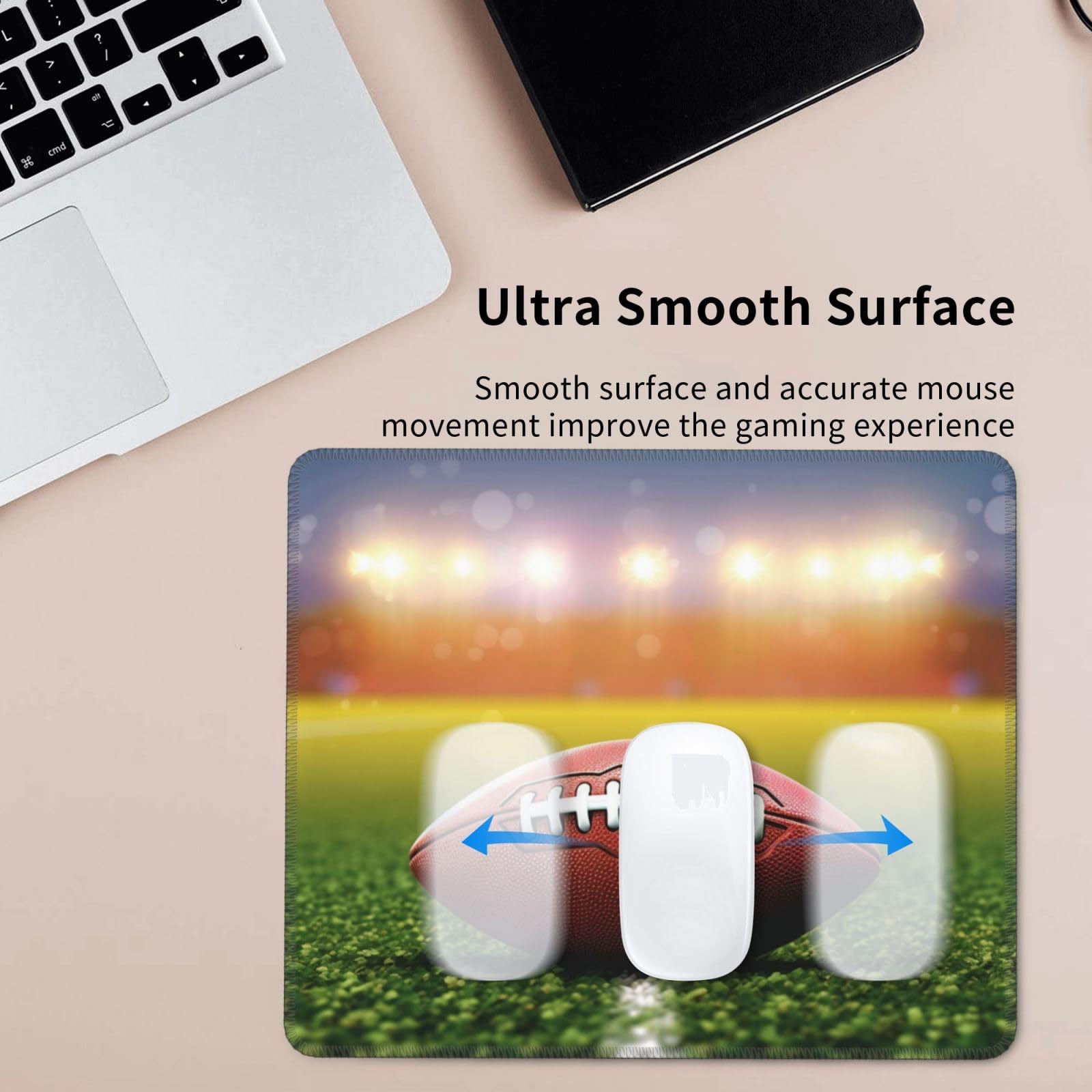 Waterproof Non-Slip Gaming Mouse Pad with American Football Design - Perfect for Office, Computer, and Wireless Mouse Use on Desks | Great for Sports Fans, Gamers, and Workstations