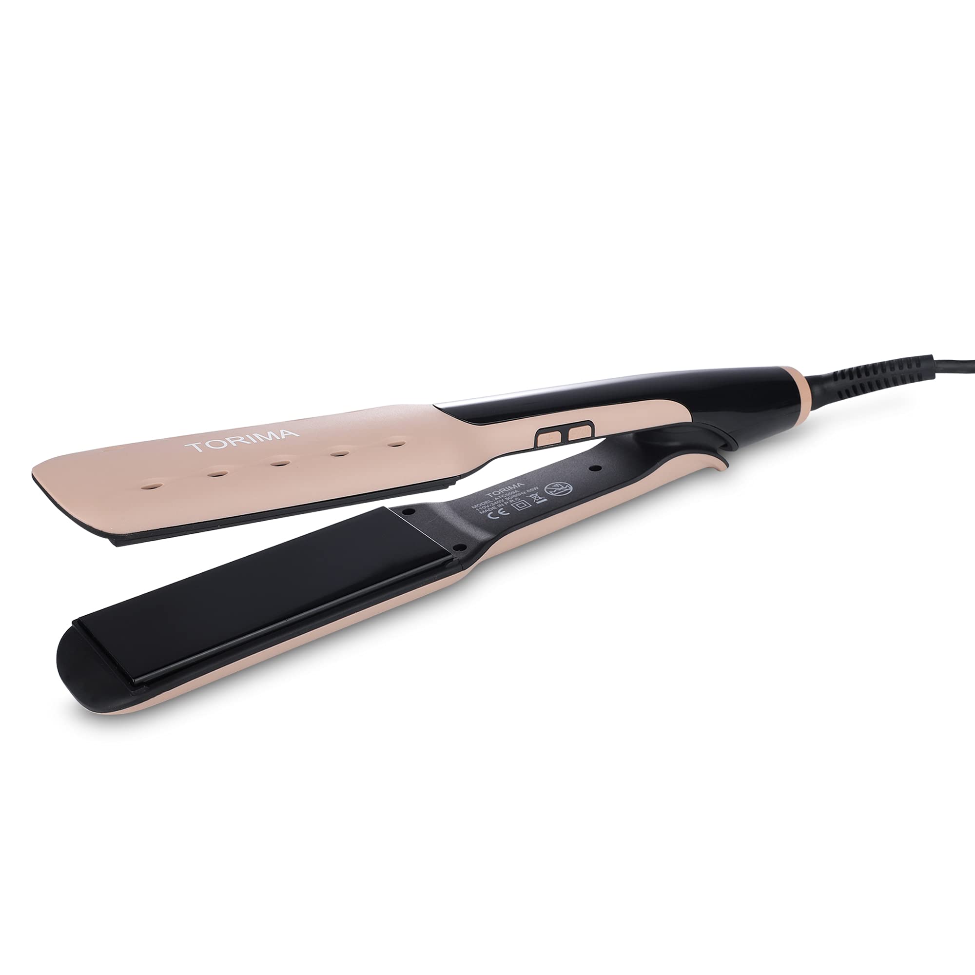 TORIMA ATC559/A Kerashine Professional Hair Straightener - Wide Ceramic Plates, Adjustable Temperature Control, Digital LED Display, Fast Heating for Smooth & Shiny Hair (Rose Gold) - Perfect for Home Use, Salon Styling & Travel
