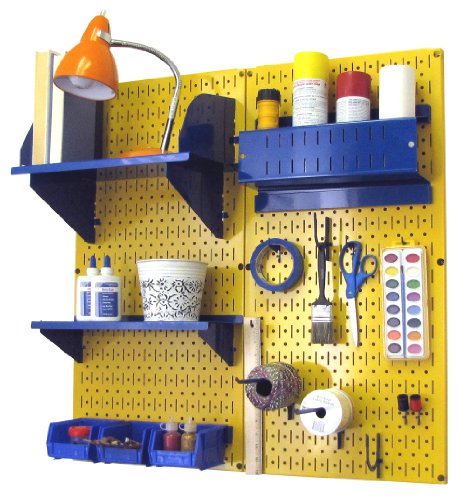 Yellow Pegboard Blue Accessories