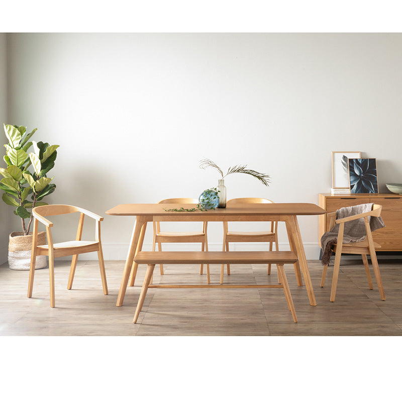 RODEN 180cm Natural Oak Dining Table - Perfect for Family Gatherings & Dinner Parties
