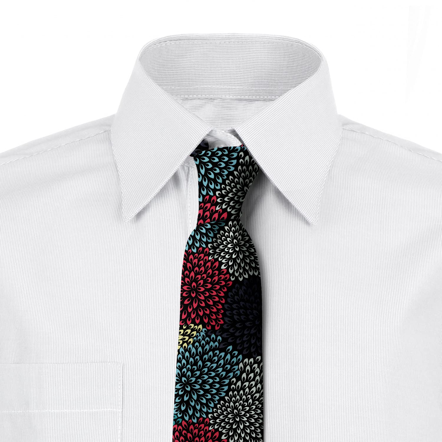 Ambesonne Floral Print Necktie - 3.7