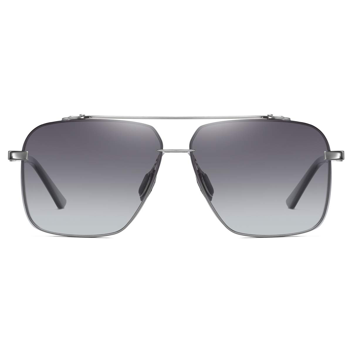 Polarized Aviator Sunglasses for Men - Oversized Square Metal Frame - Gradient UV400 Protection Lenses - Perfect for Driving, Fishing & Outdoor Activities