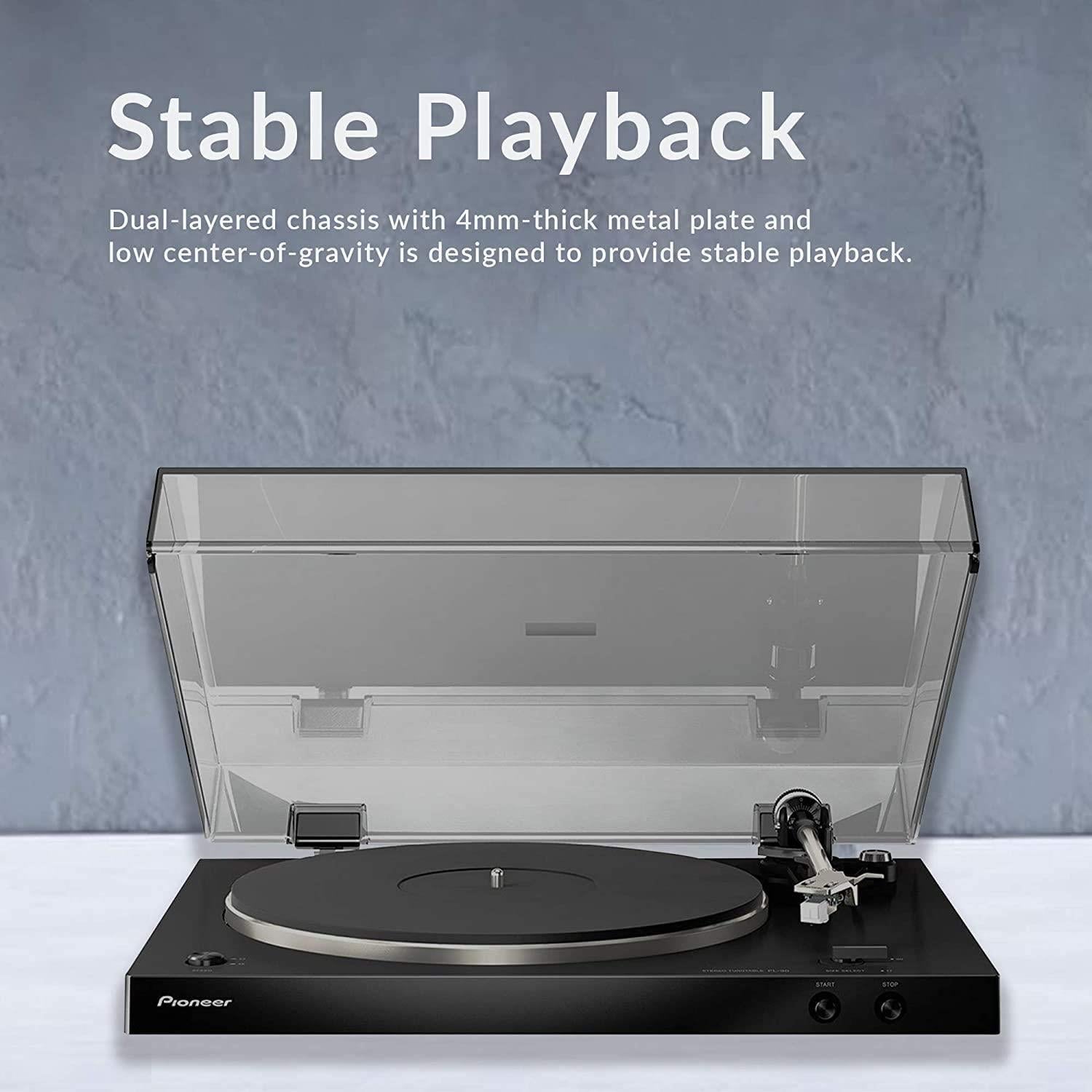Pioneer PL-30K Belt-Drive Turntable with Built-in Phono Preamp - Vinyl Record Player for Home Audio & DJ Setup - Perfect for Music Lovers & Audiophiles