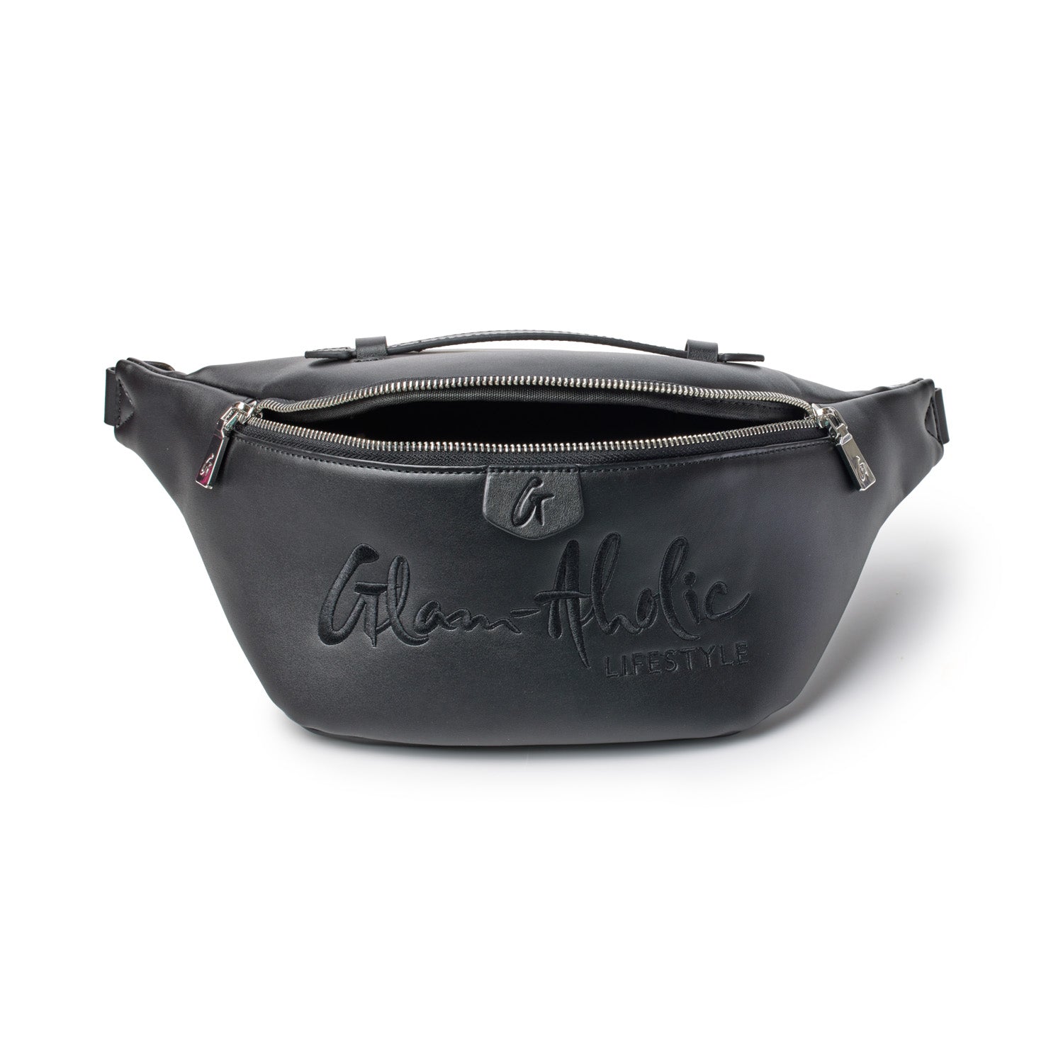 **Signature Logo Fanny Pack - Black | Stylish Waist Bag for Travel, Hiking & Everyday Use**