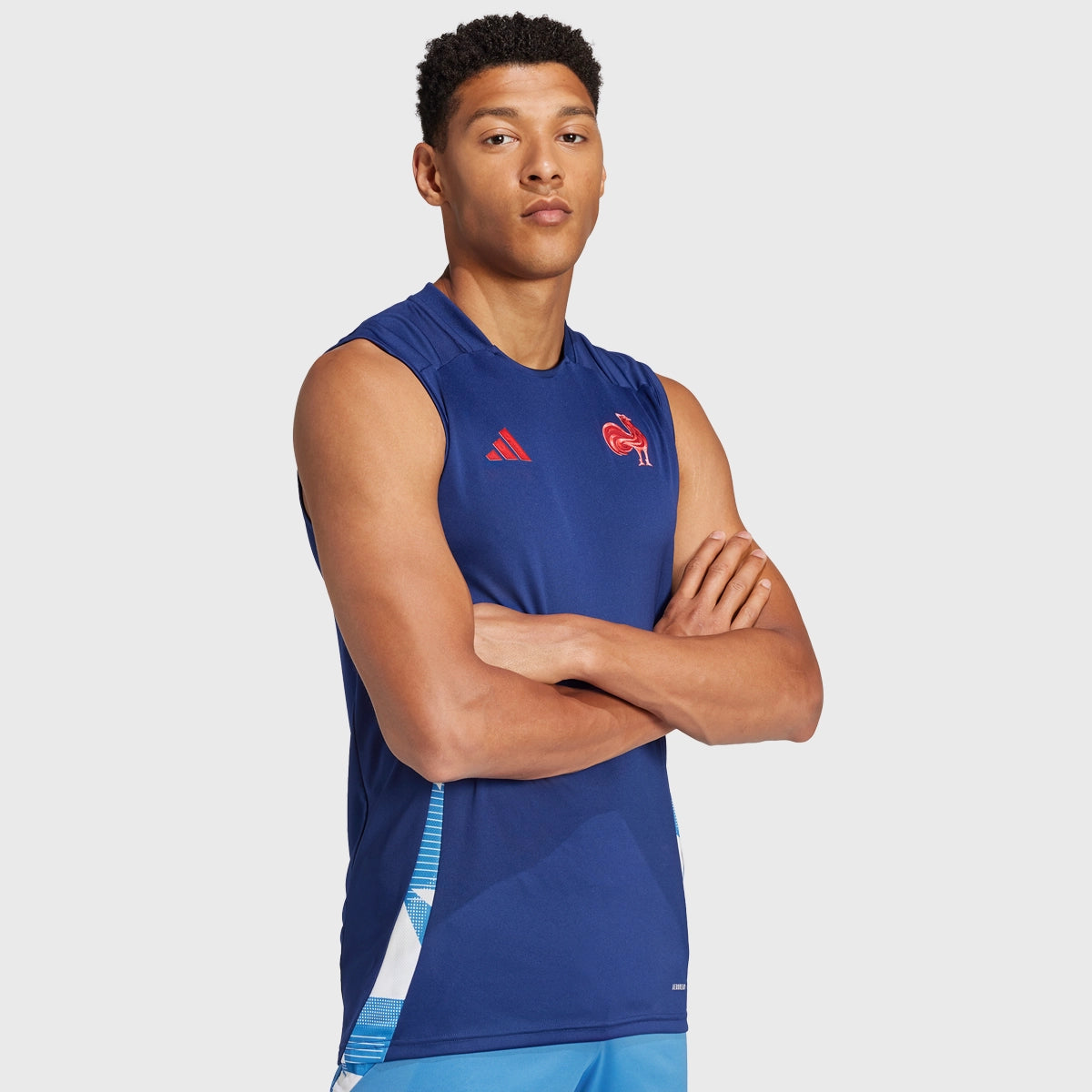 Adidas France Rugby Jersey - Dark Blue Men's Sports Top for Training & Match | Perfect for Rugby, Gym & Casual Wear