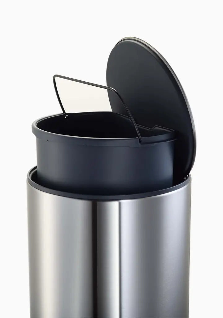 Stainless Steel 10L Pedal Trash Can with Easy Push - Perfect for Kitchen, Bathroom, and Office Waste Disposal