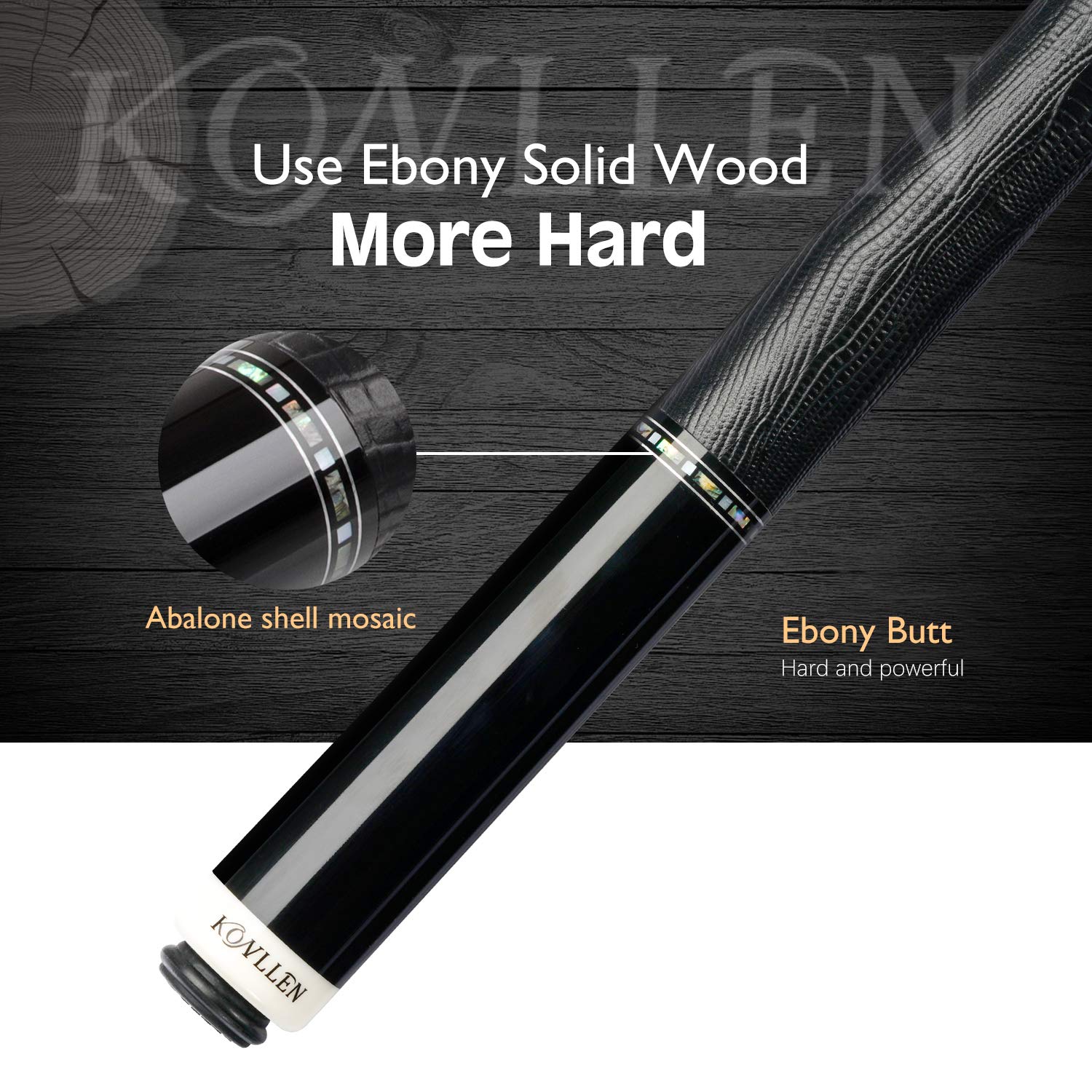 KONLLEN Professional Carbon Fiber Pool Cue Stick – Low Deflection, Hand-Made Inlay Design, Ultra-Smooth Shaft for Precision Play | Perfect for Tournament, League, and Home Billiard Games
