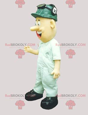 SPOTSOUND REDBROKOLY Construction Worker Mascot Costume with Safety Helmet - Perfect for Halloween, Cosplay, and Construction Themed Parties