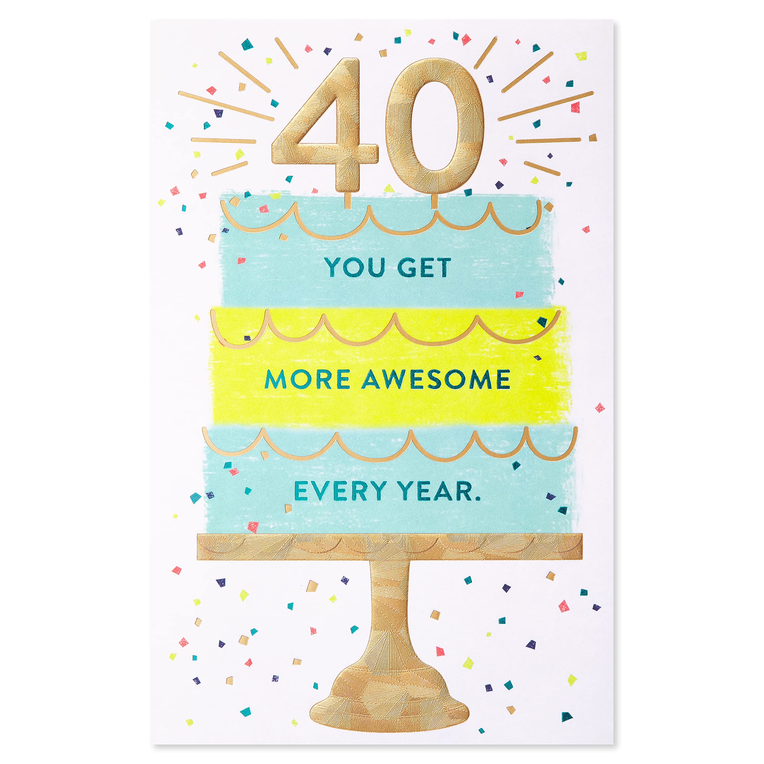 American Greetings 40th Birthday Card - Funny & Elegant Design for Milestone Celebration - Perfect for Parties, Gifts & Special Moments