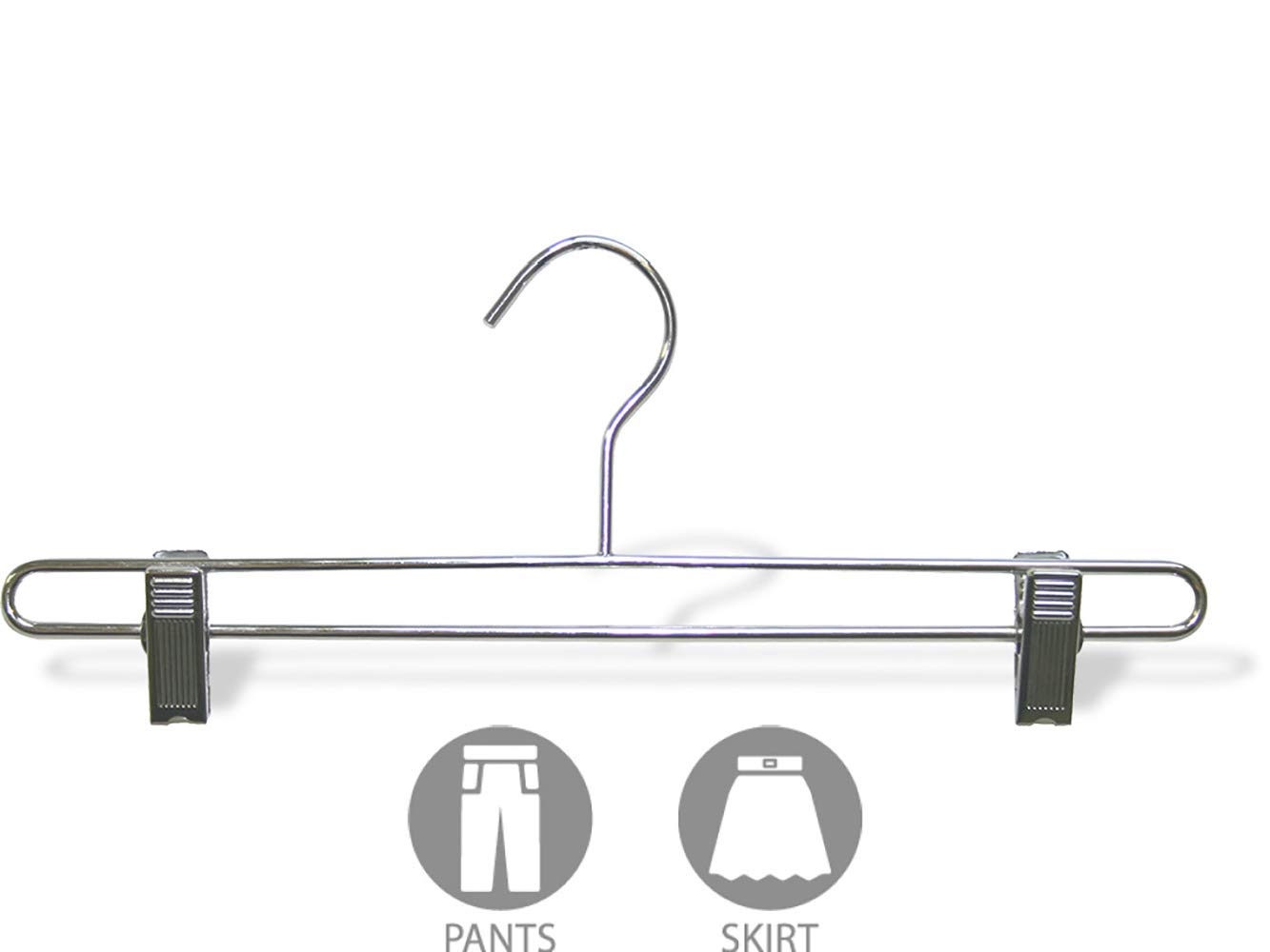 Premium Metal Clothes Hangers for Pants & Skirts - Space Saving Closet Organizer - Ideal for Home, Office & Retail Use - The Great American Hanger Company