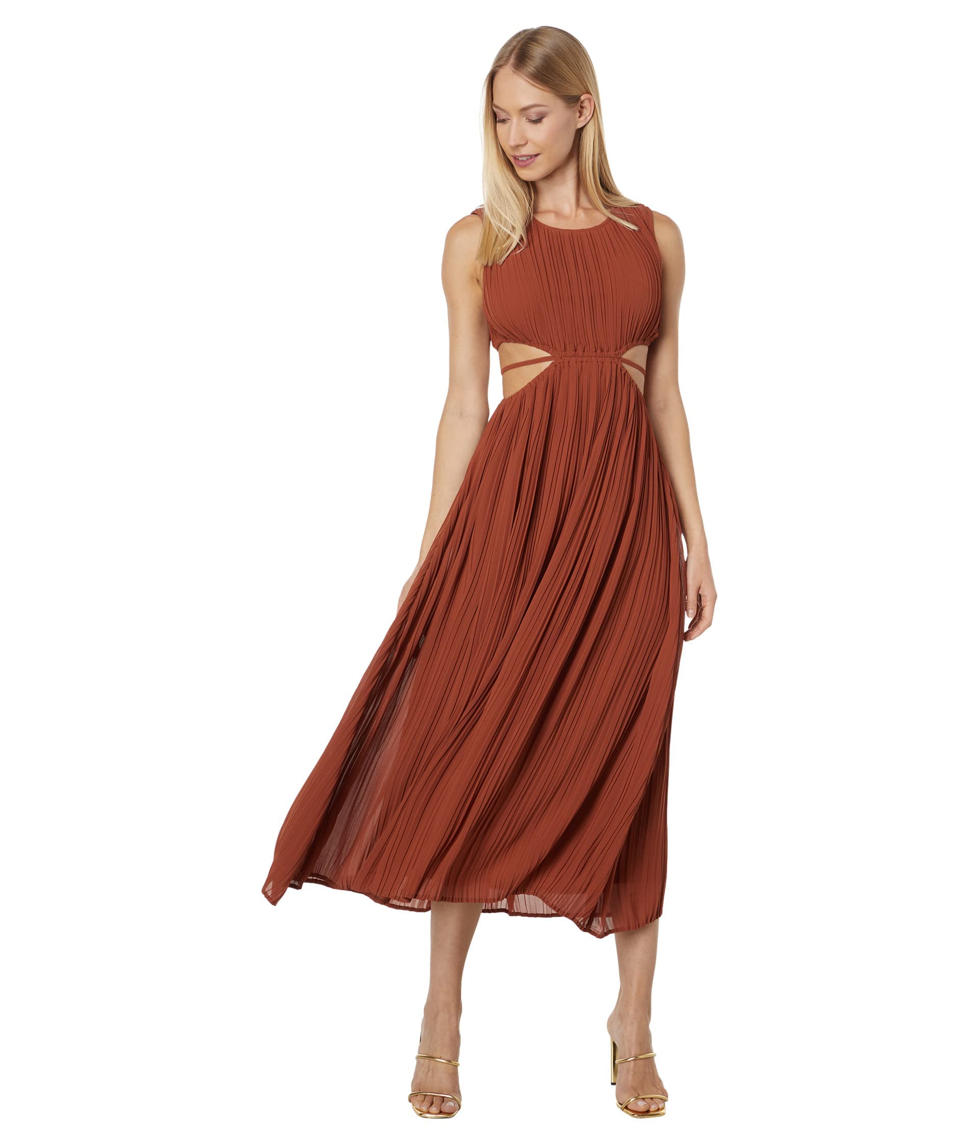 MOON RIVER Pleated Cutout Dress for Women | Elegant Party & Evening Wear | Perfect for Date Night, Cocktail Parties & Special Occasions