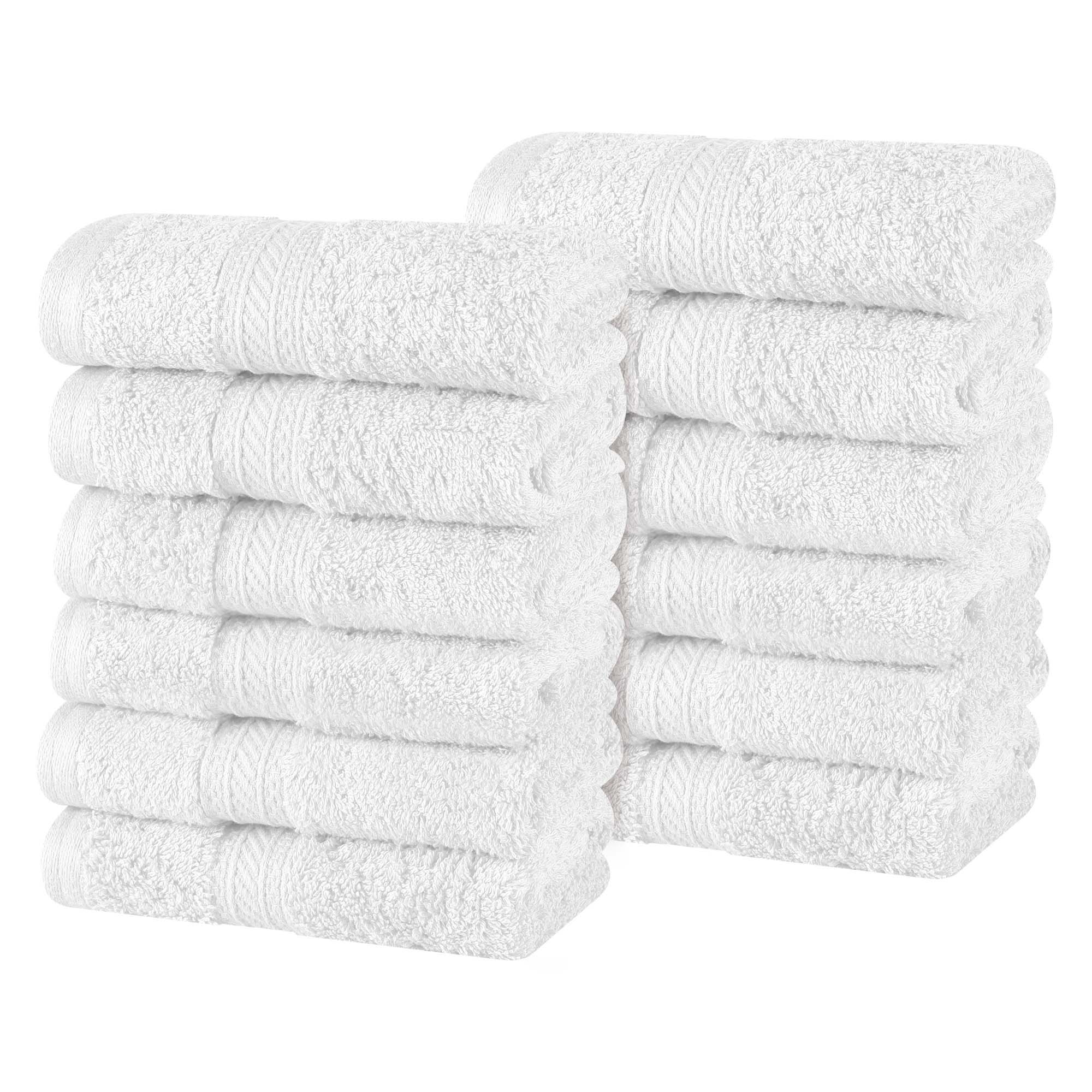 Premium Atlas Cotton Plush Heavyweight Luxury Face Towels & Washcloths - 12-Piece Set for Spa, Bathroom, and Gentle Skincare Routine