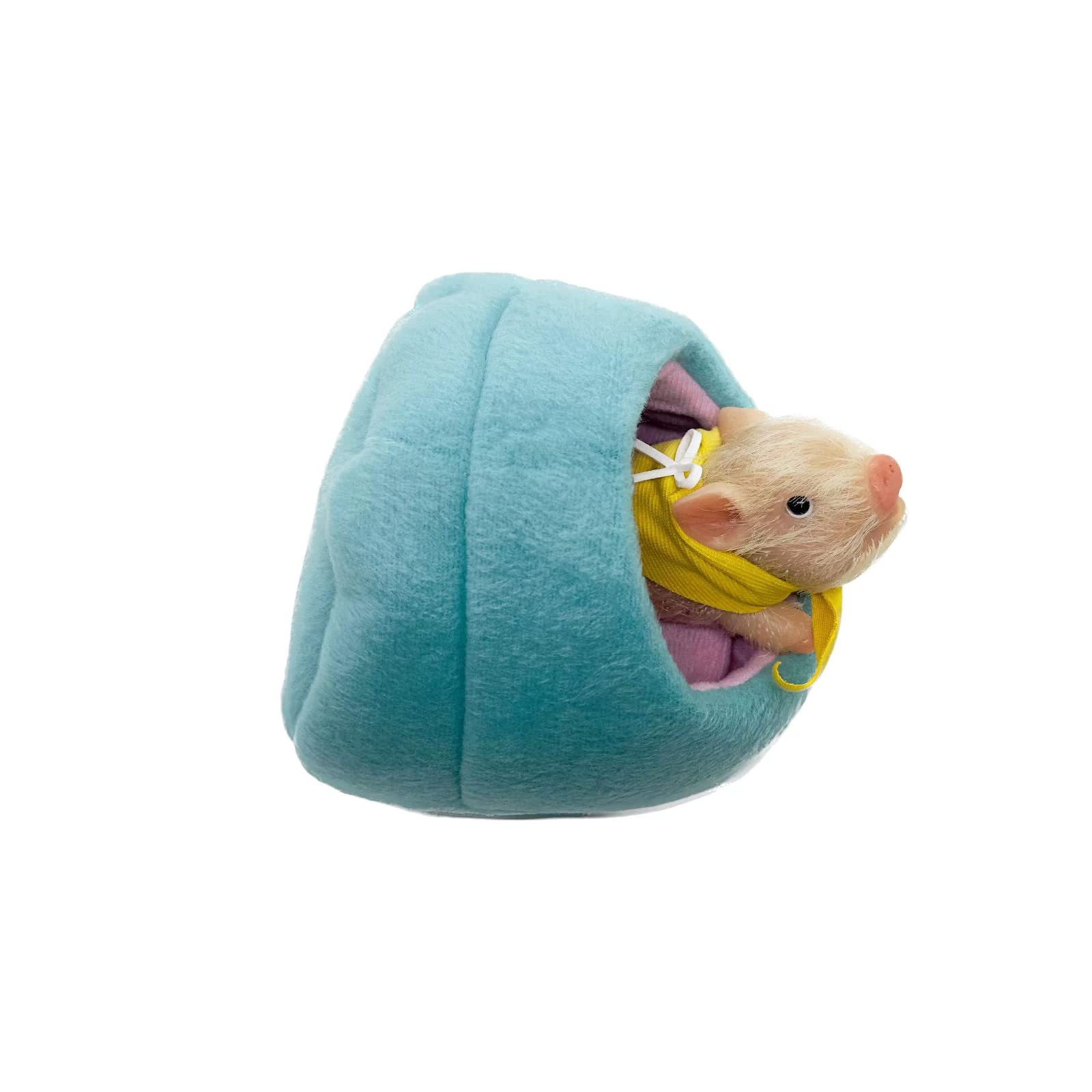 Blue Silicone Hamster House - Cute Piglet-Themed Hideout for Small Pets, Perfect for Hamsters, Mice & Gerbils - Cozy Shelter & Playhouse for Small Animal Cages & Habitats