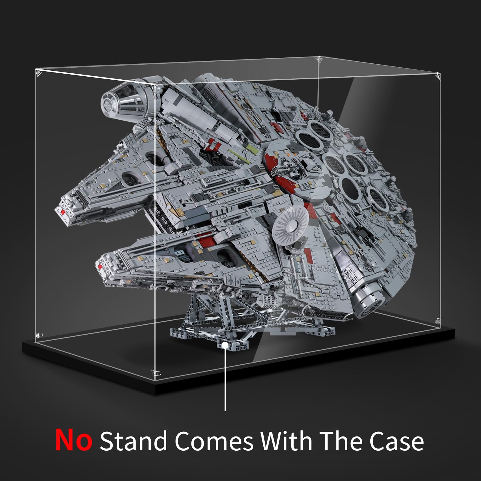 Premium Acrylic Display Case for LEGO 75192 Millennium Falcon - 34.64x15.35x22.83 Inches (88x39x58cm) - Dust-Proof Protection for Star Wars Collectibles - Perfect for Home Display, Office Decor & Gift for LEGO Fans