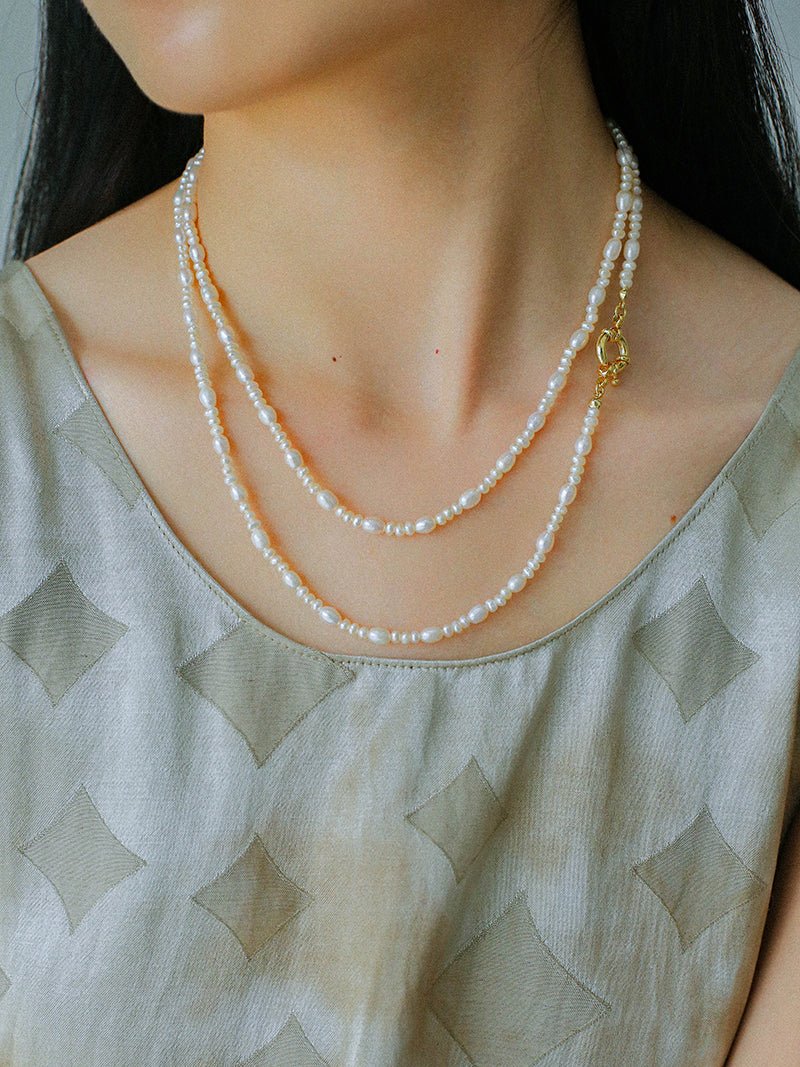 Elegant Classic Mixed Freshwater Pearl Necklace - 18-20 Inch Long Strand for Women - Perfect for Weddings, Parties & Formal Occasions