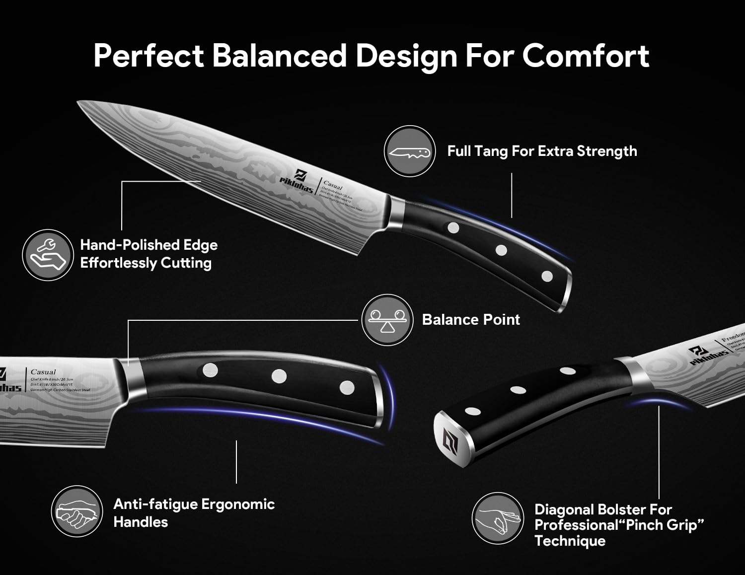 17-Piece German High Carbon Stainless Steel Damascus Chef Knife Set with Wooden Block & Magnetic Holder - Perfect for Home Kitchen, Professional Cooking & Gift Giving