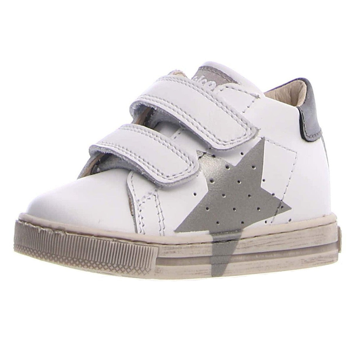 Falcotto Venus VL Star Sneakers for Boys & Girls - White/Inox - Comfortable Kids' Shoes for School, Play & Everyday Wear