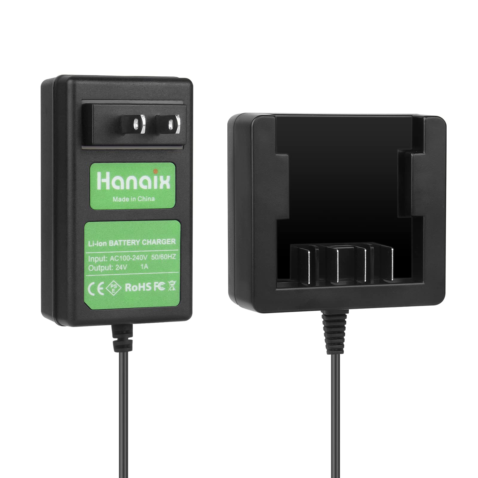 24V Li-ion Battery Charger for Greenworks 29842 29852 29322 BAG708 BAG711 - Fast Charging Compatible with Greenworks G-24 Power Tools - Perfect for Lawn Mowers, String Trimmers & Outdoor Power Equipment