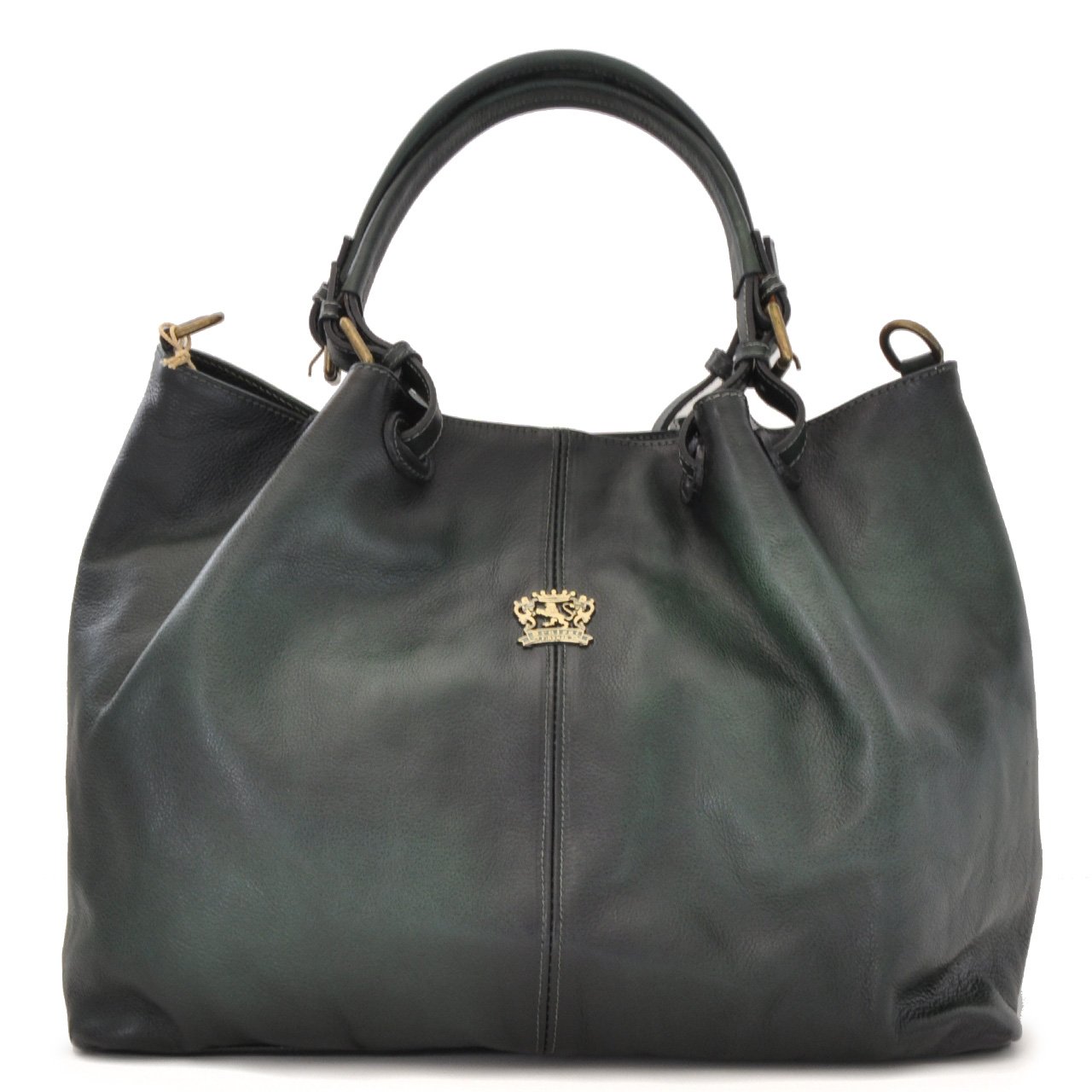 Premium Pratesi Leather Handbag for Women - Genuine Cowhide Collodi Shoulder Bag in Bruce Dark Green | Elegant Everyday Purse for Work, Travel & Casual Outings