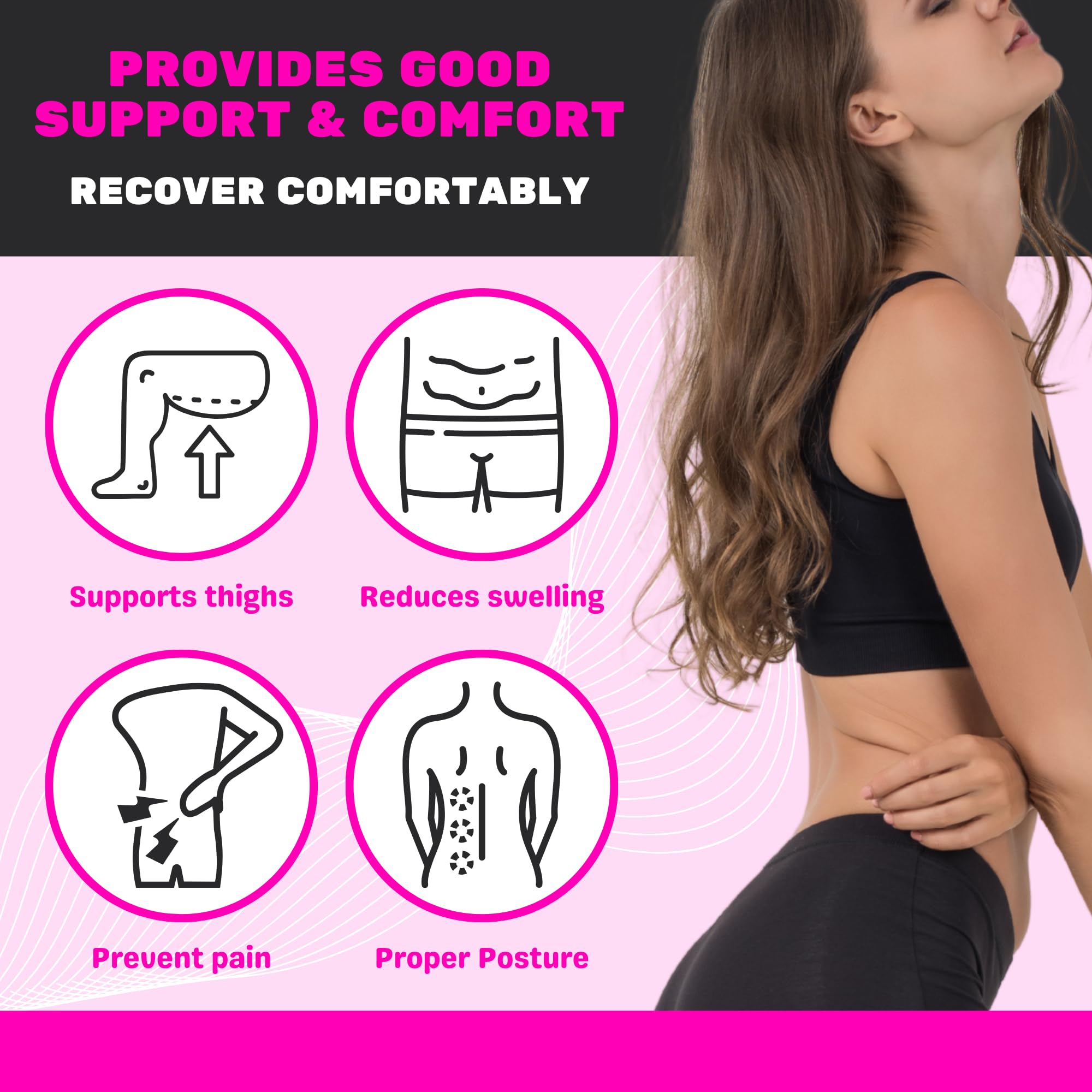 Post Surgery BBL Pillow for Butt - Comfortable Booty Pillow After Brazilian Butt Lift Surgery, Post-Surgery Supplies Kit with Butt-Shaped Cushion - Perfect for Sitting Comfort After BBL Surgery, Travel & Recovery