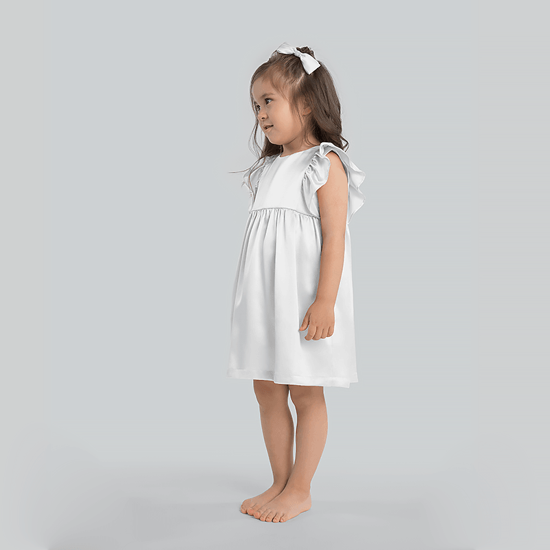 Elegant Solid Color Silk Skirt for Girls - Soft & Comfortable Summer Dress for School, Parties & Special Occasions