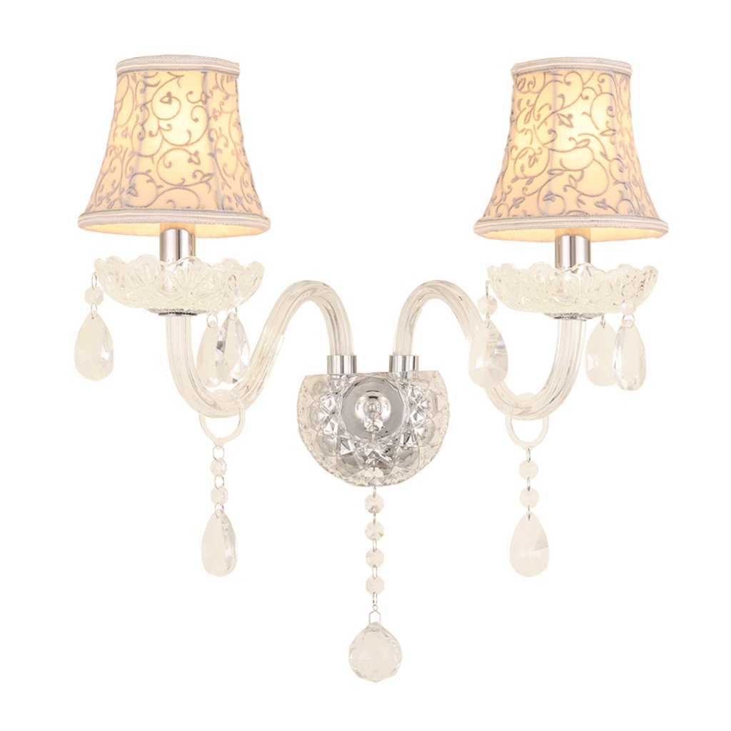 Crystal Wall Sconce - Single/Double Head European Candle Wall Light for Living Room & Bedroom | Luxury Bedside Lamp for Home Decor (Double Head Size) | Perfect for Ambient Lighting in Hallways, Dining Areas and Master Suites
