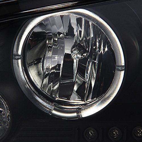 AKKON Black Halo LED Projector Headlights & Dark Red Smoked Tail Lights Combo for 2006-2008 Dodge Charger - 4Pcs Set for Enhanced Night Visibility and Aggressive Style