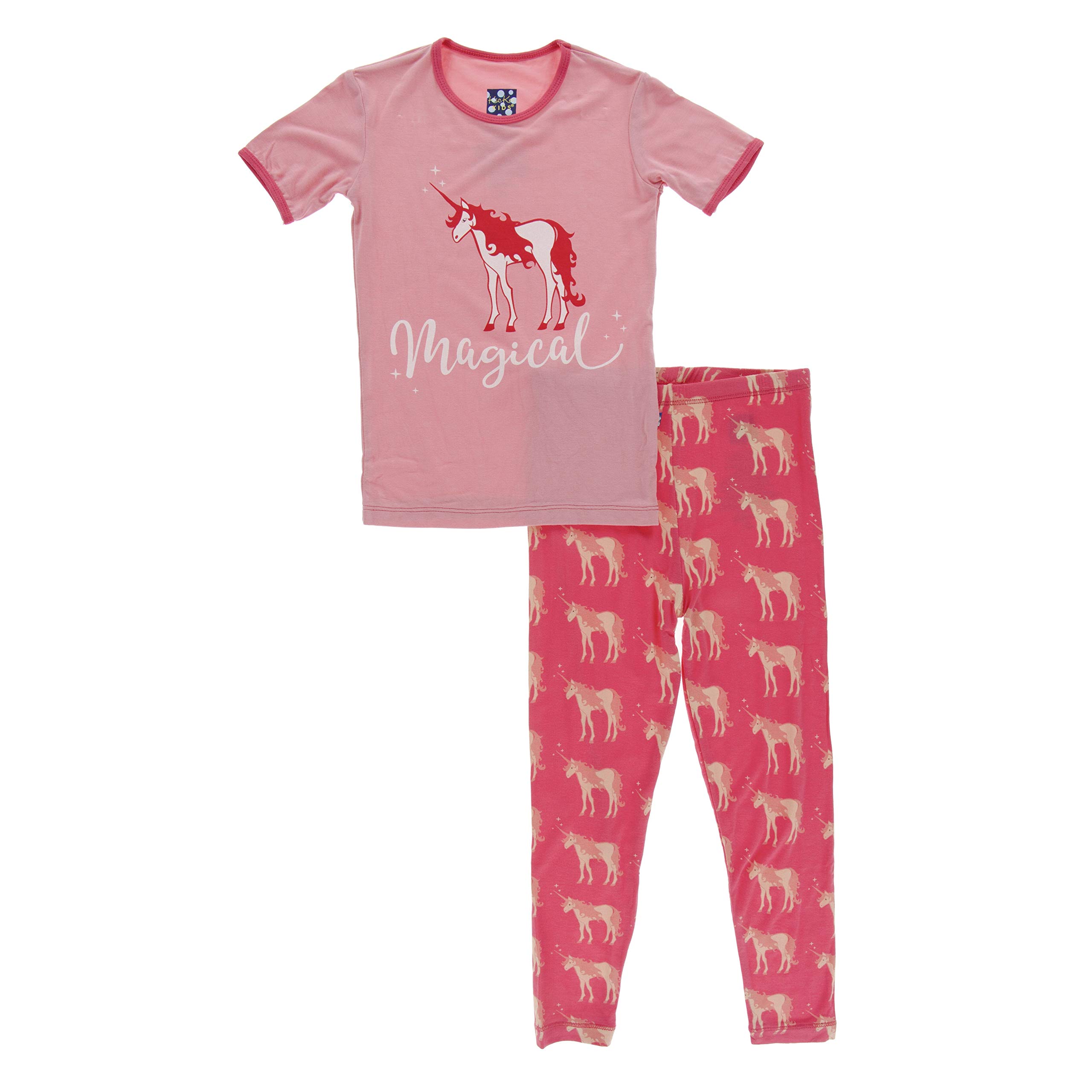 KicKee Pants Short Sleeve Piece Print Pajama Set for Baby Girls & Boys - Soft Cotton Sleepwear with Cute Patterns - Perfect for Bedtime, Lounging & Photo Shoots