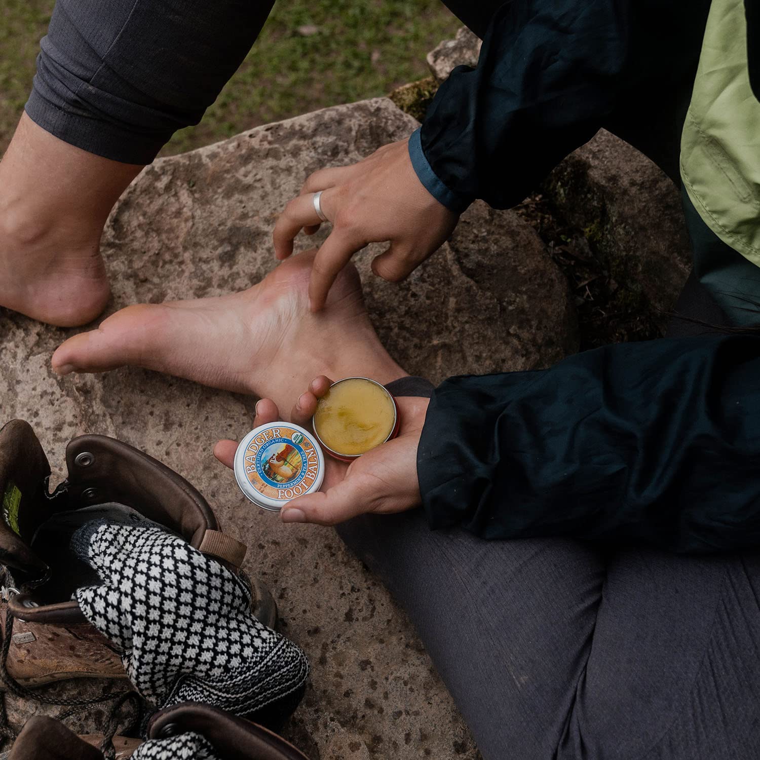 **Badger Foot Balm - 100% Organic Foot Cream for Dry Cracked Heels & Feet | Fast-Acting Moisturizer for Men & Women | Natural Cracked Heel Treatment | 2 oz Tin | Perfect for Hiking, Running & Daily Foot Care**