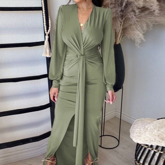 Emilia Elegant Slinky Evening Bodycon Maxi Dress for Women - Sexy Formal Gown for Prom, Cocktail Party & Night Out