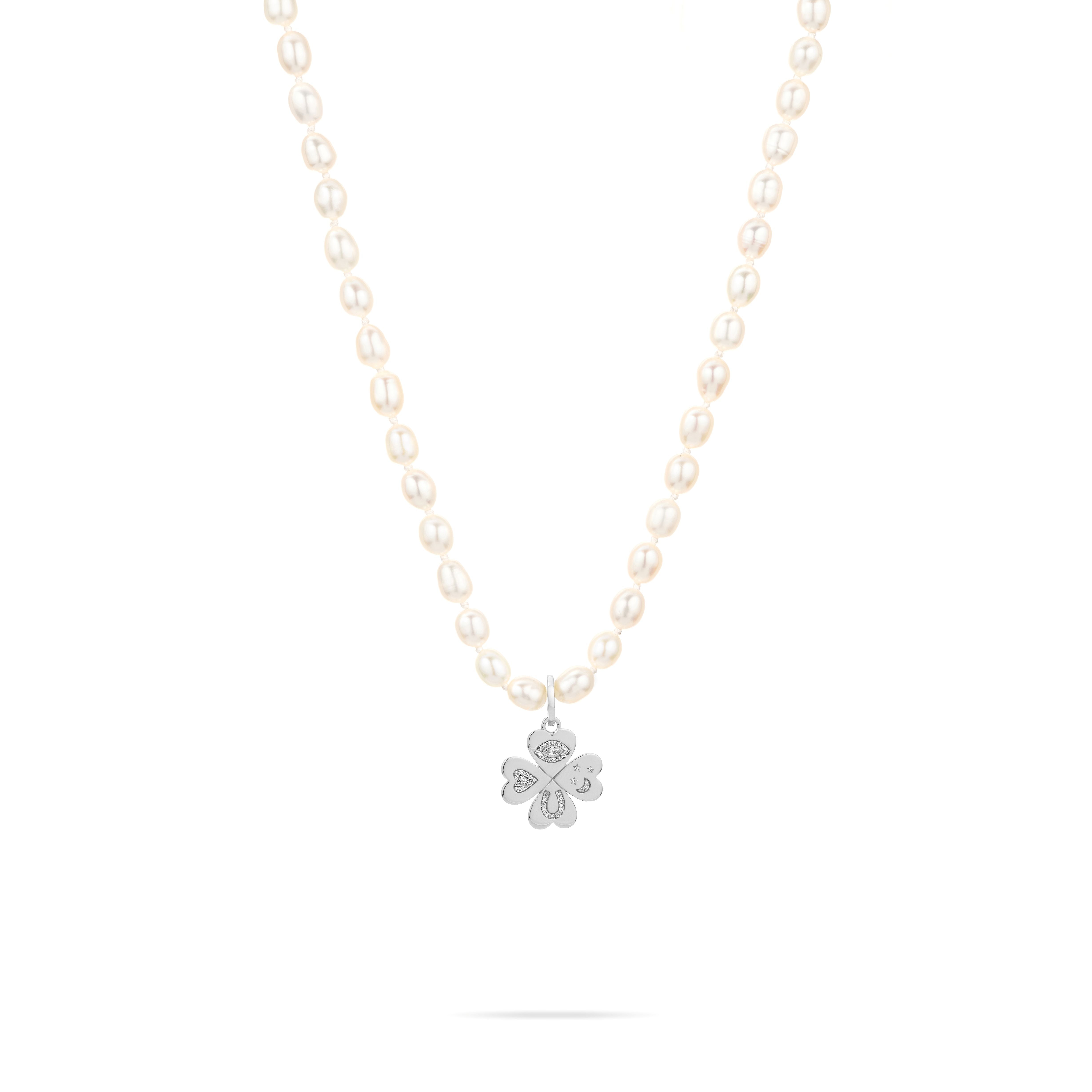 Lucky Sterling Silver Diamond Clover Charm Pendant - Perfect for Necklaces, Bracelets & Gift Giving
