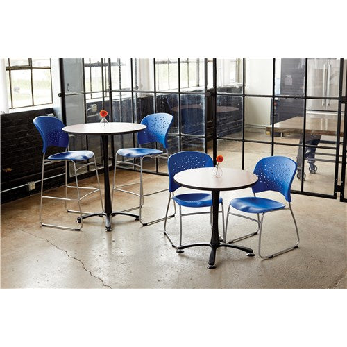 Safco 6806 Bistro Height Plastic Chair with Round Back - Lightweight & Durable for Indoor/Outdoor Cafes, Restaurants, and Patio Dining