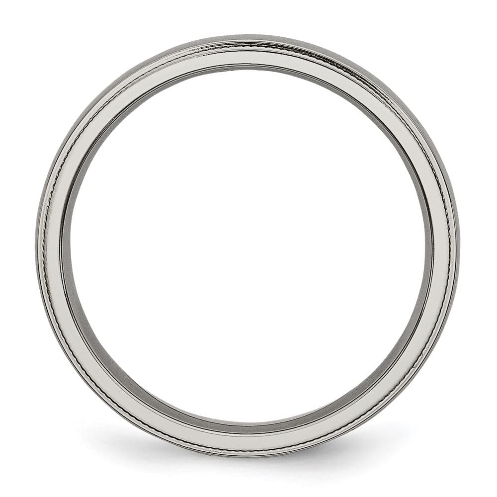 Titanium Grooved & Beaded Edge 4mm Wedding Band Ring for Men - Size 10, Durable & Hypoallergenic Jewelry - Perfect for Anniversary, Engagement, and Everyday Wear