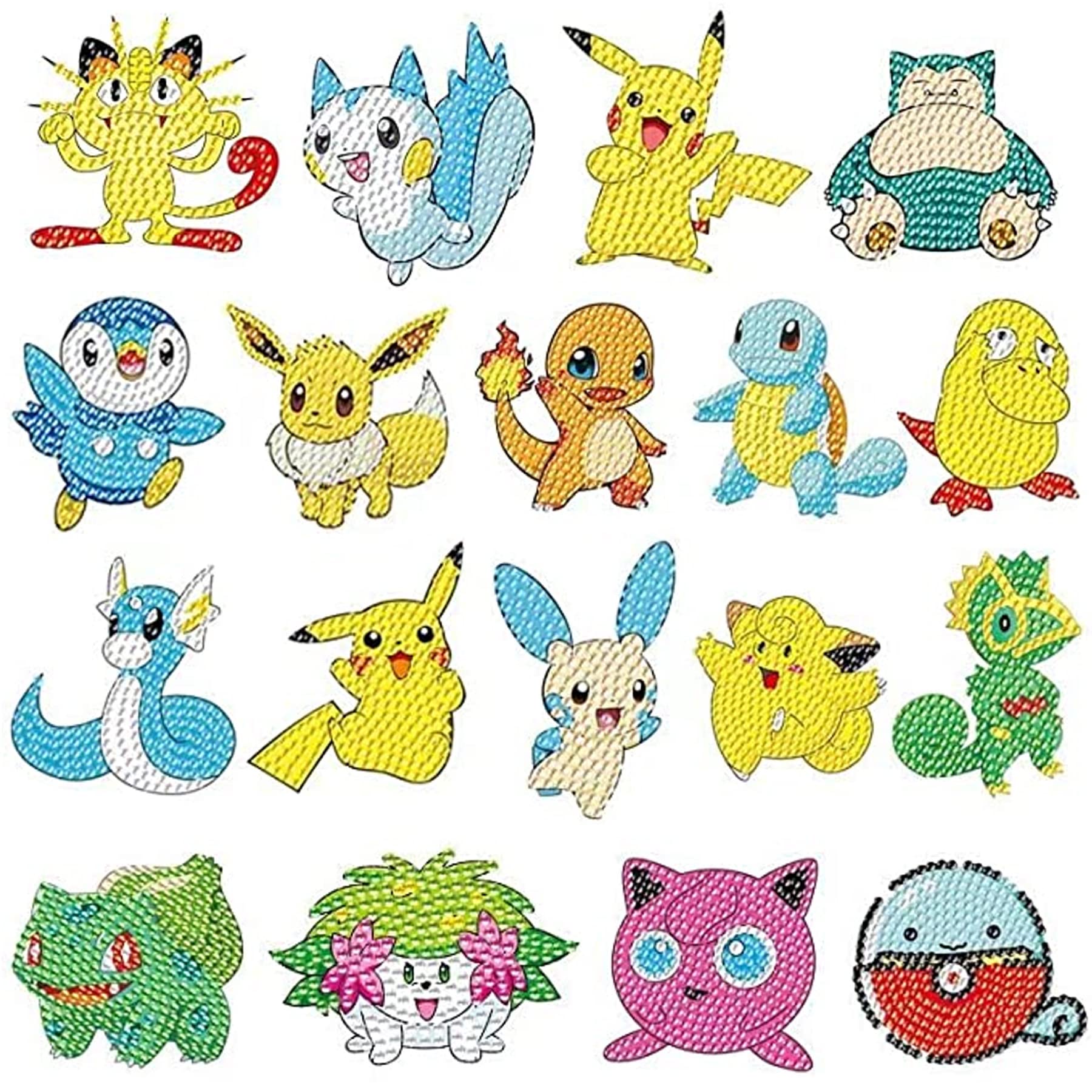 18 Pcs Diamond Art Stickers Kits for Kids & Adults - DIY Cartoon Paint by Numbers Mosaic Stickers, Arts & Crafts Kit for Beginners - Perfect for Home Decor, Scrapbooking & Gift Making