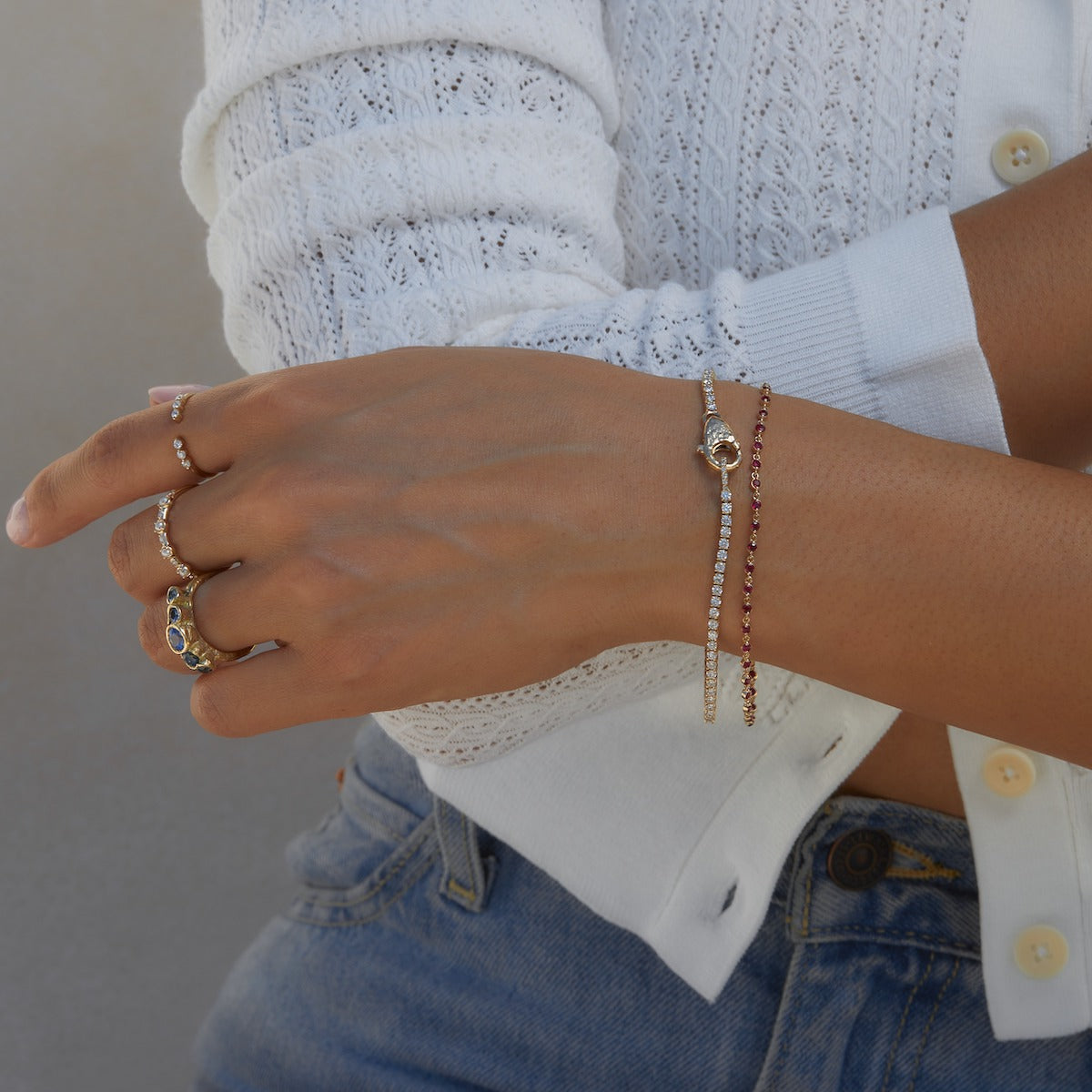 Wrapped in Rubies Bracelet - Elegant Sterling Silver Jewelry with Genuine Gemstones for Women | Perfect for Parties, Weddings & Special Occasions