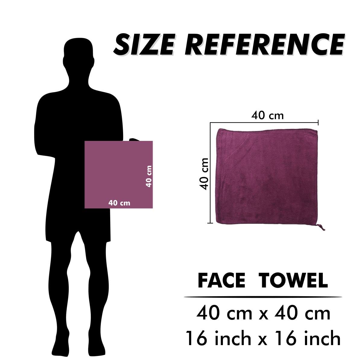 Soft Yellow Microfiber Face Towels 40x40cm (Set of 4, Multicolor) - 350 TC High Absorbency for Gym, Travel & Skincare Routine