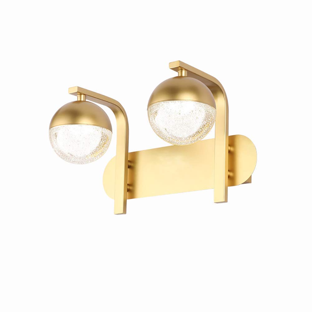 FMOGE Golden LED Mirror Lights - 2 Pack Waterproof Anti-Fog Bathroom Vanity Lights for Bedroom & Elevator Mirror Cabinets - Creative Modern Lighting for Makeup, Shaving & Grooming