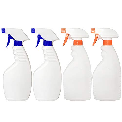 4 Pack Empty Plastic Spray Bottles with Trigger Sprayer - Refillable & Durable for Cleaning Solutions, Home, Garden, Chemicals - Perfect for Household Cleaning, Plant Care, and DIY Projects