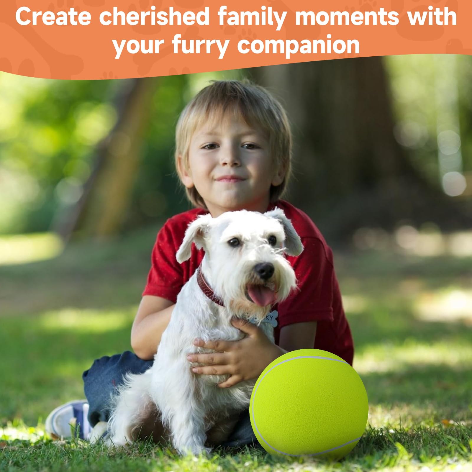 QDAN Tennis Ball for Dogs - Durable 6 Inch Yellow Dog Toy for Small Puppies, Outdoor Play & Fetch Games - Perfect for Training, Birthday Gifts & Backyard Fun