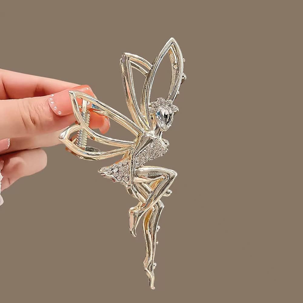 INHEAVEN 1PC Rhinestone Hair Claw Clip for Women - Elegant Metal Hair Clips with Dancing Girl Design, Multi Color Hair Accessories for Party, Wedding, Daily Use
