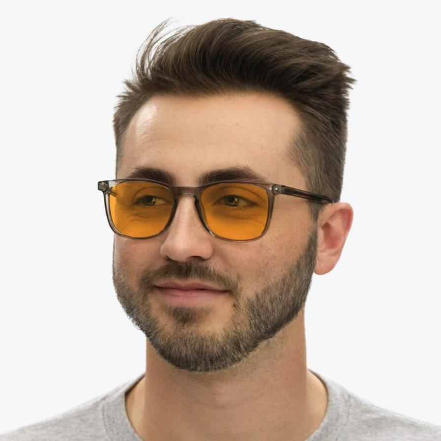SunDown Taylor Blue Light Blocking Glasses - Pearl Grey Frame for Eye Strain Relief | Computer, Gaming & Nighttime Use