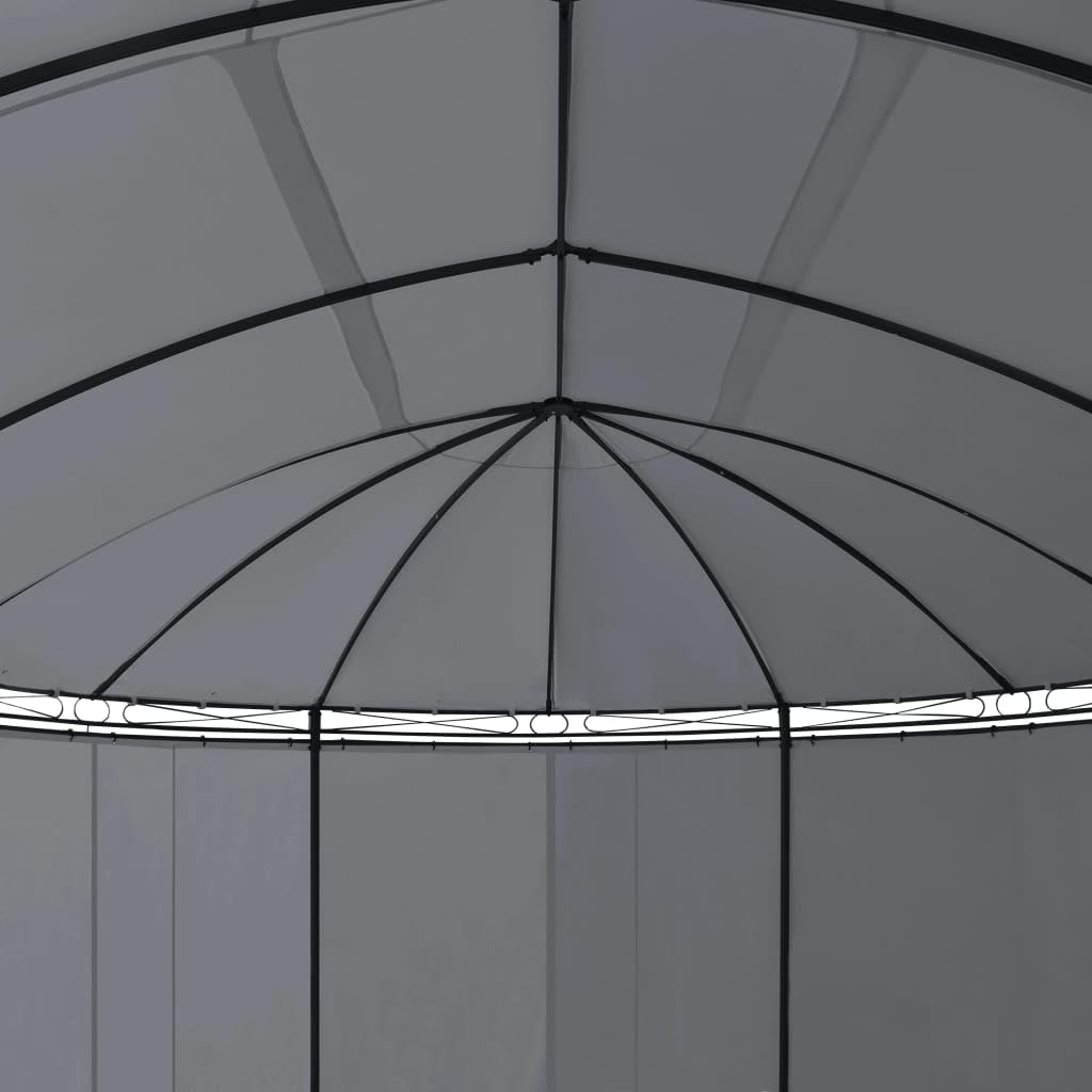vidaXL Anthracite Outdoor Gazebo with Curtains - Powder-Coated Steel Frame & UV-Resistant Fabric - Easy Assembly (204.7