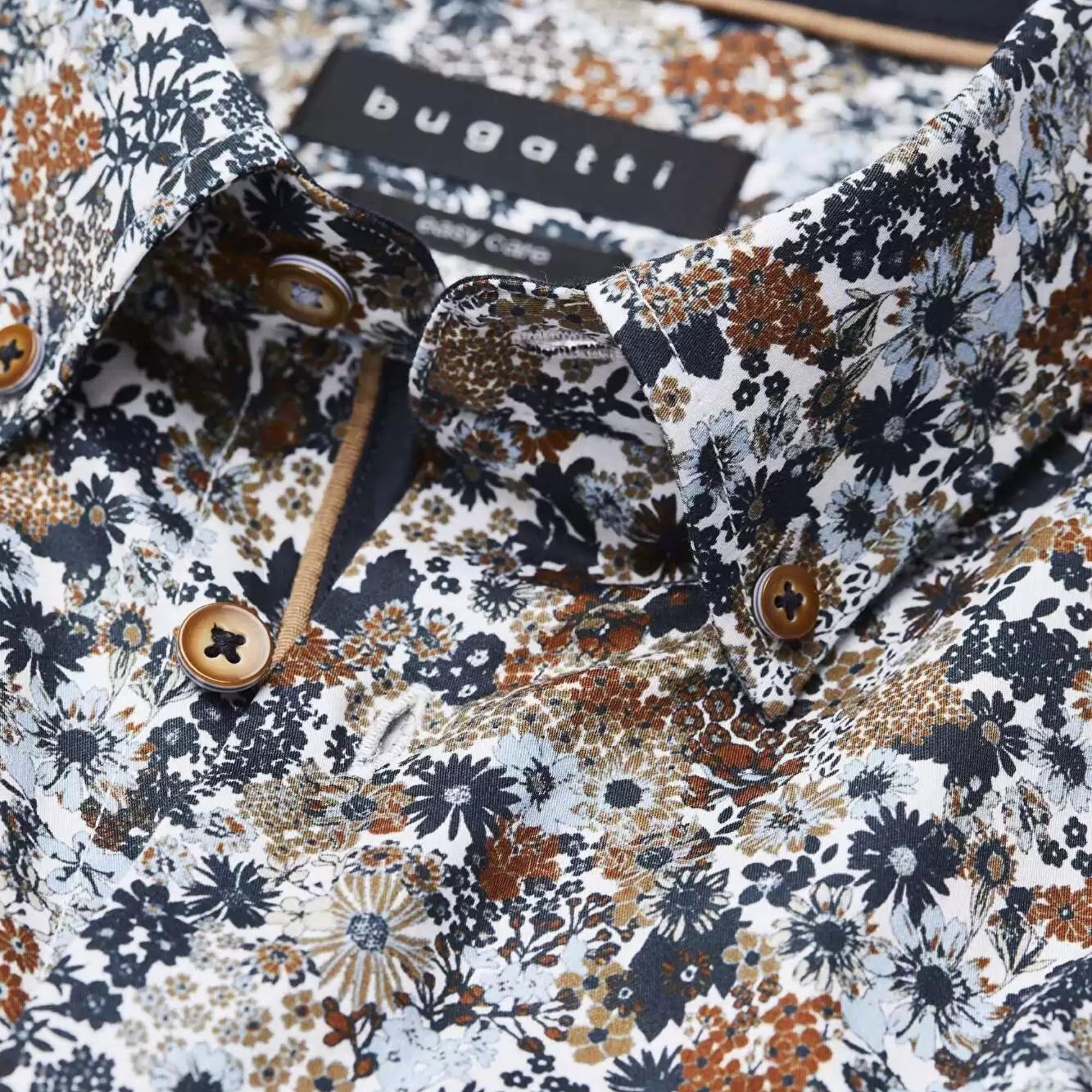 BUGATTI Printed Long Sleeve Shirt for Men - Stylish Casual Button Down Shirt with Unique Design - Perfect for Office, Party & Everyday Wear