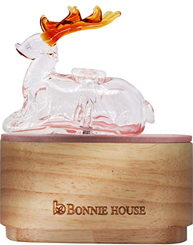 Bonnie House Aromatherapy Essential Oil Diffuser - Pure & Organic Nebulizing Diffuser with Adjustable Function, Wood & Glass Design, No Plastic, No Water or Heat Needed | Perfect for Christmas Gifts, Home Spa, Yoga & Relaxation