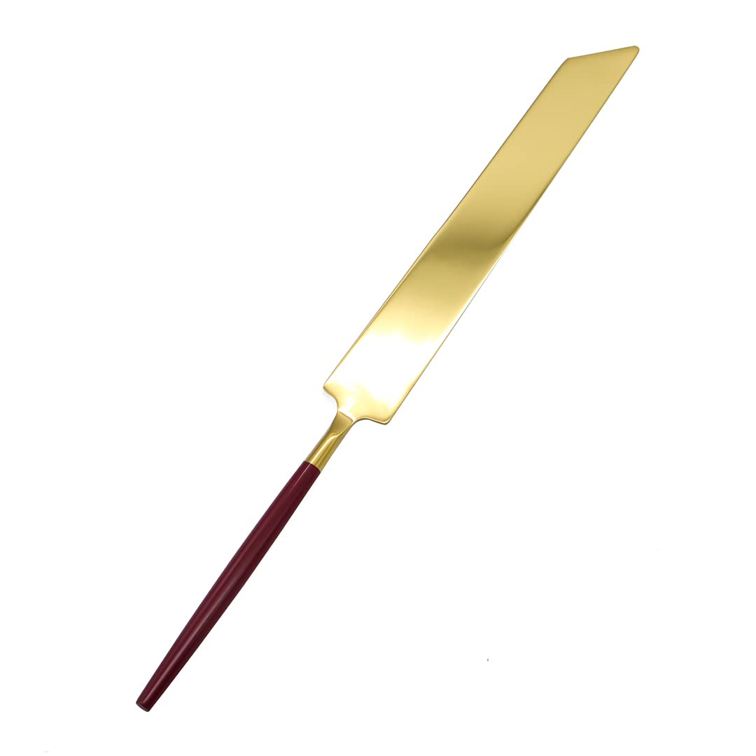 Koyal Wholesale Burgundy Wedding Cake Knife & Server Set - Modern Cake Cutting Utensils for Weddings, Quinceañeras & Special Events - Elegant Cake Decor for Wedding Tables & Celebration Dessert Service