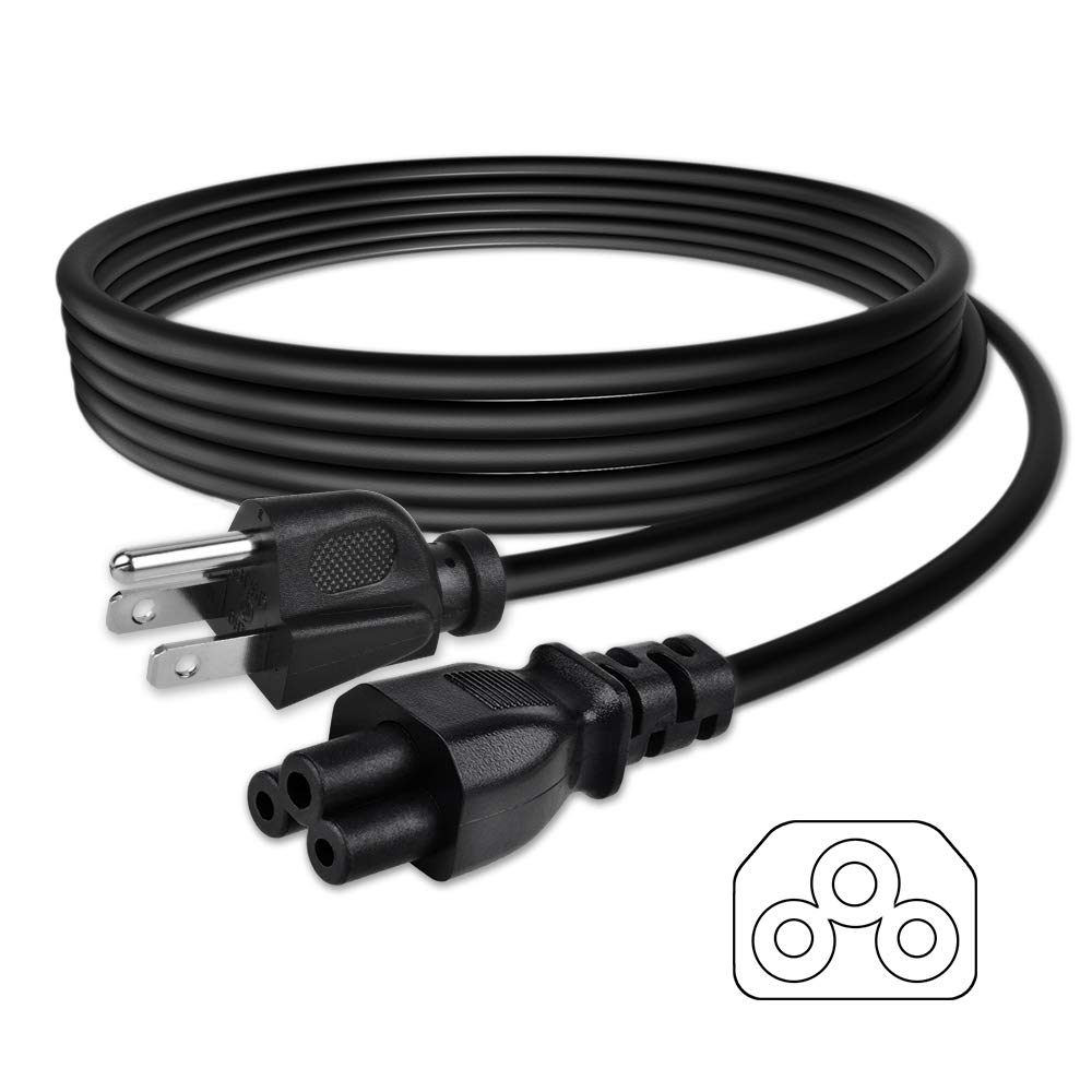 PKPOWER 6ft 3 Prong AC Laptop Power Cord Cable - Compatible with Dell, IBM, HP, Compaq, Sony, Toshiba, Lenovo, Gateway, MSI Notebooks - Ideal for Home, Office, and Travel Charging - Black