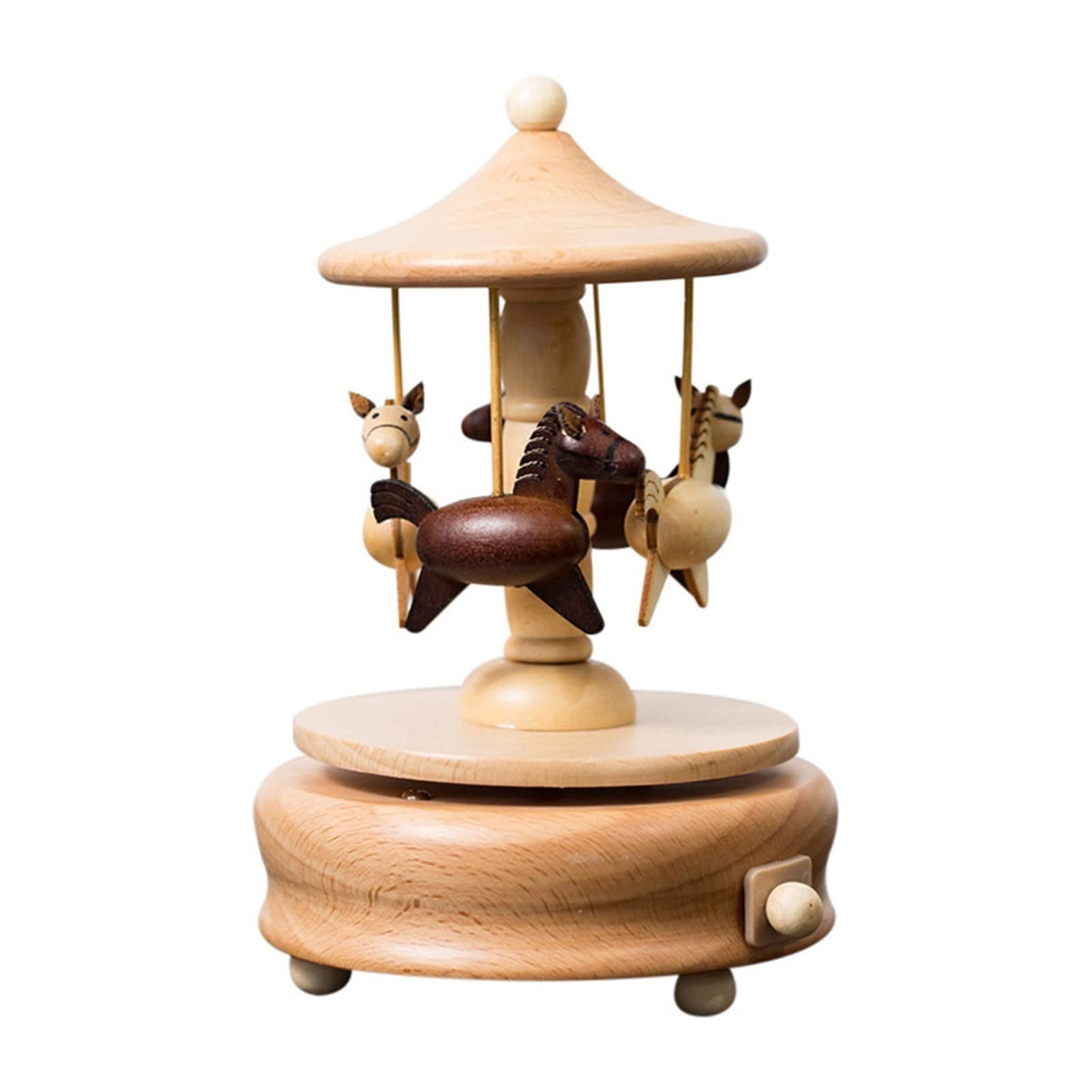 Wooden Ferris Wheel Carousel Music Box - Hand Crank Wind Up Musical Toy for Kids, Girls & Women | Perfect Gift for Birthdays, Christmas & Home Decor (Color: C) | Create Magical Moments in Bedrooms, Nurseries & Living Rooms