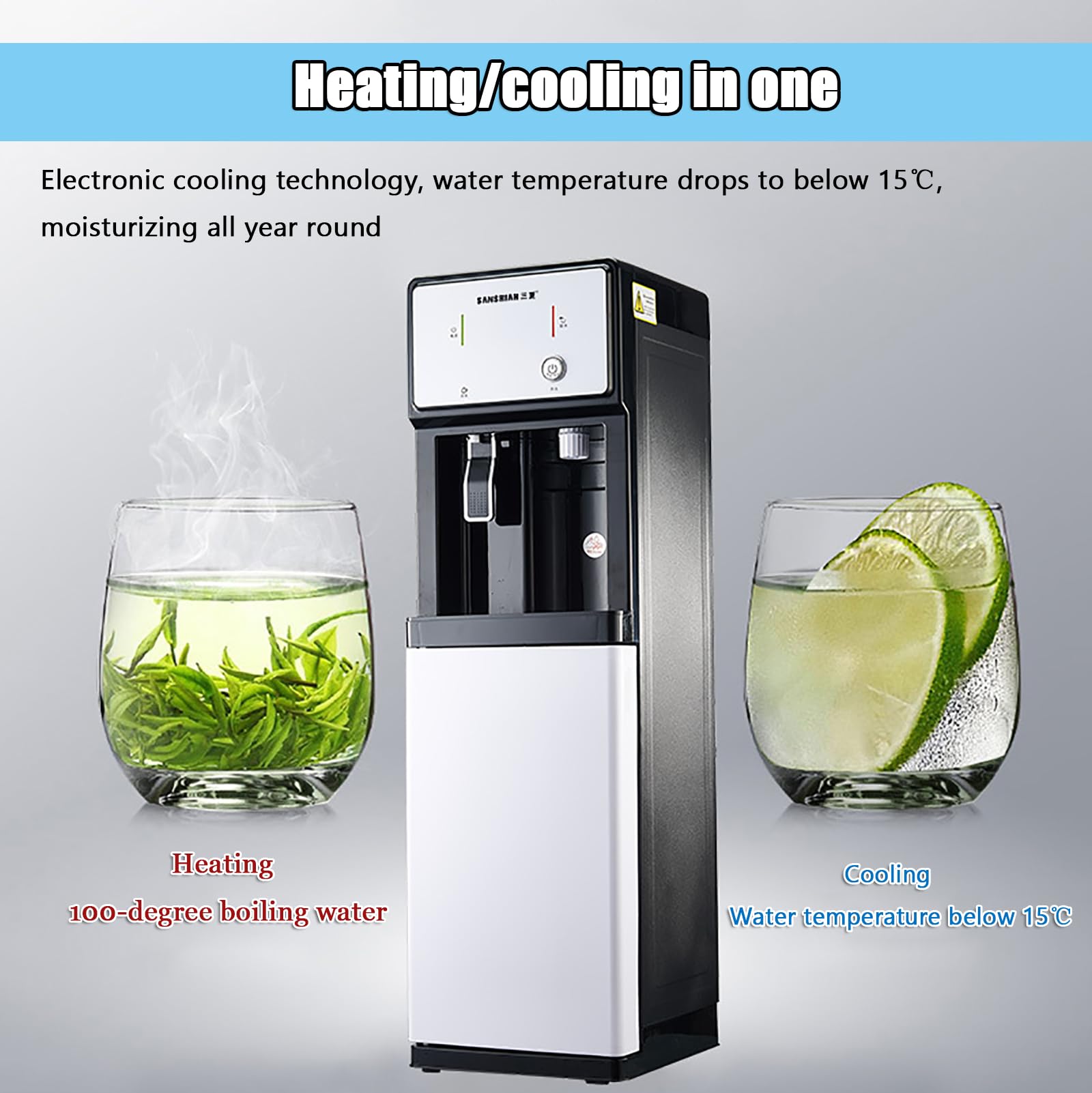 Hot and Cold Water Dispenser for Office - Instant Hot & Chilled Water for Tea, Coffee & More | Energy Efficient Countertop Appliance for Break Rooms & Workspaces