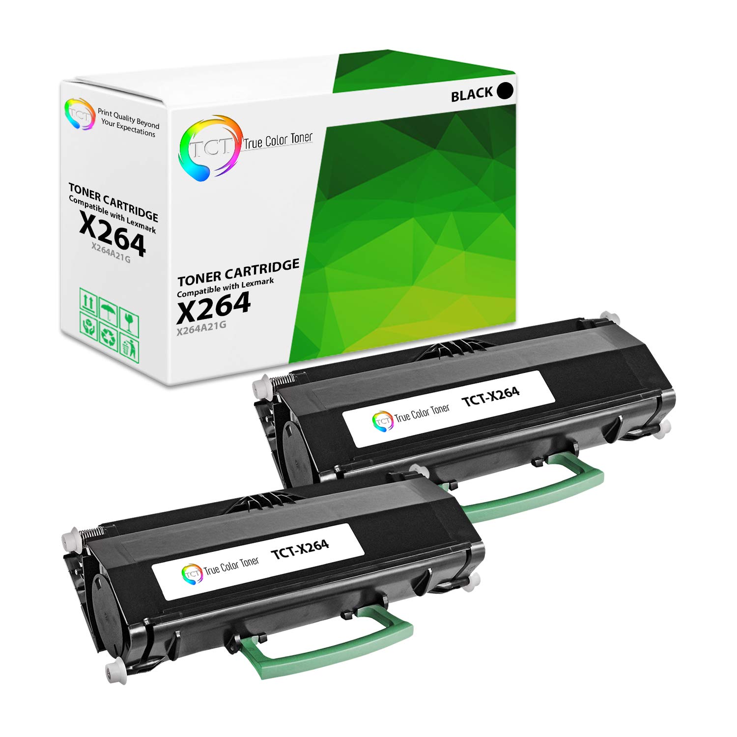 Premium Compatible Toner Cartridge Replacement for Lexmark X264A21G Black (2-Pack) - Works with Lexmark X264DN/X363DN/X364 Printers | 3,500 Page Yield | Ideal for Office & Home Printing Needs